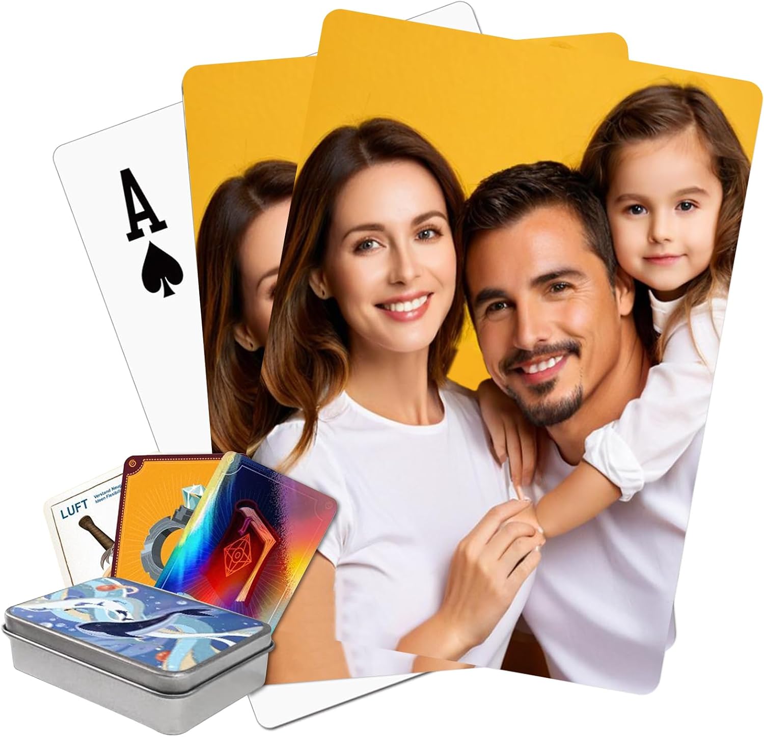 Custom Photo Playing Cards, Personalized Playing Cards with Photo Logo,Deck of Cards for Parties,Holiday,Weddings,Draduations,and More (Double-Sided Glossy Film)