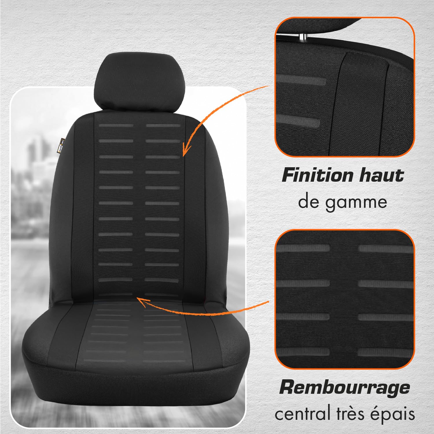 upgrade4cars Housse de Siege Voiture Universelle Noir Accessoires Auto