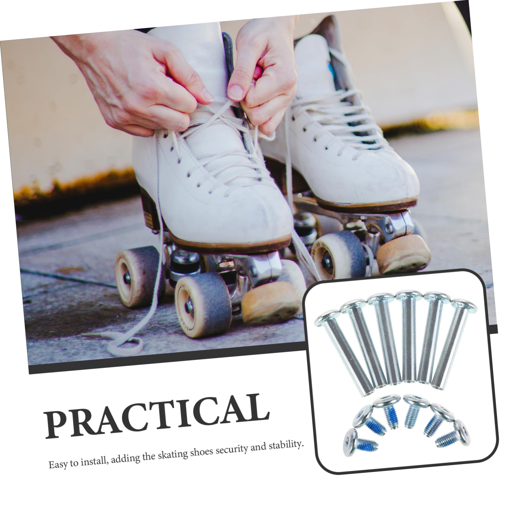 HANABASS Vis pour Pièces de Patin en Acier Inoxydable 20pcs, Vis D'essieu de Patin à Roulettes, Design Raisonnable et Utilisation Conviviale pour Roller Ligne