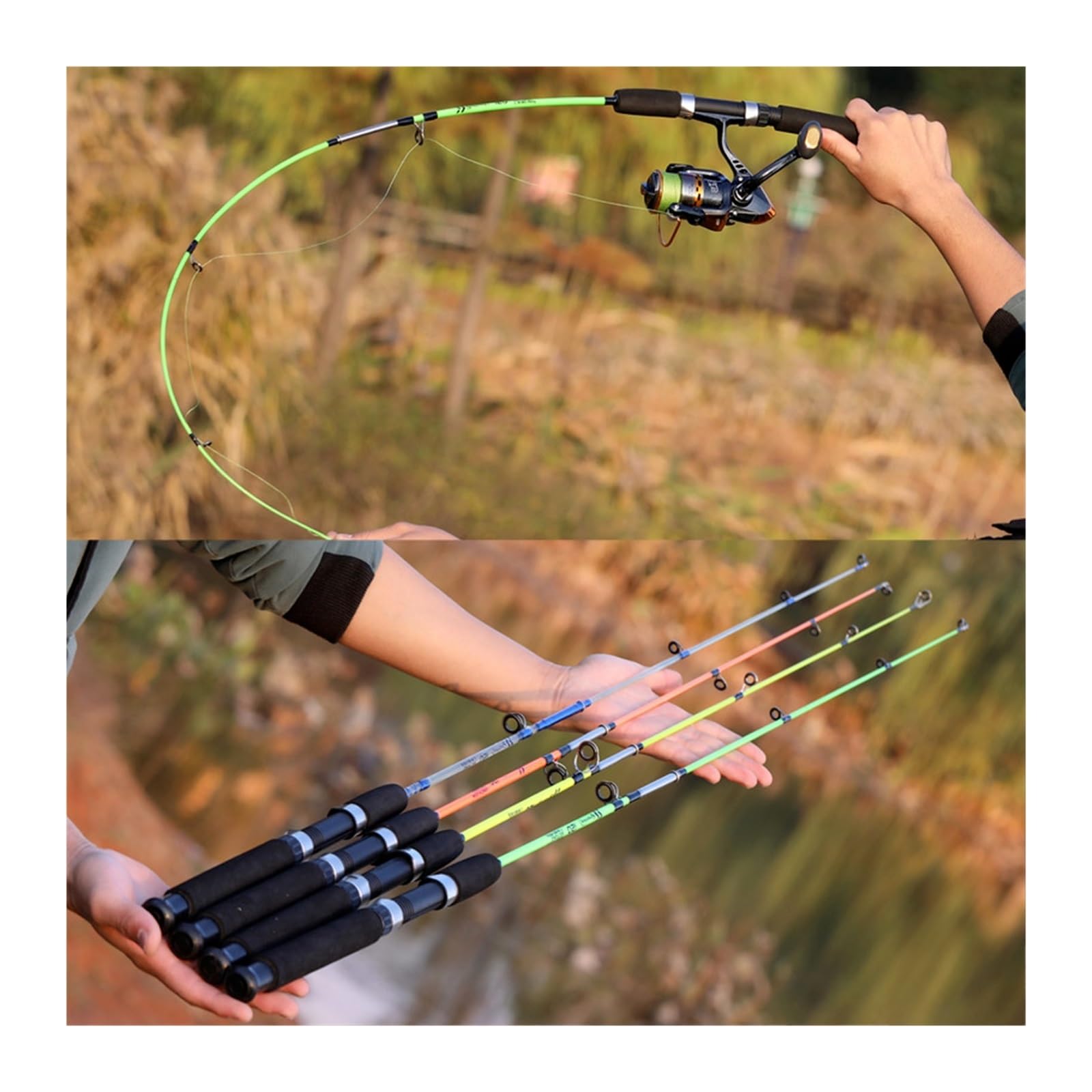 Amazon.com : RAHBI 120cm 2 Sections Spinning Rod Lure Wt 80