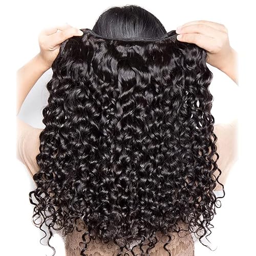 Miniatura 6 de Extensiones de cabello humano virgen brasileño ondulado (26, 28, 30 pulgadas), 100% cabello humano sin procesar, 3 manojos de cabello húmedo y