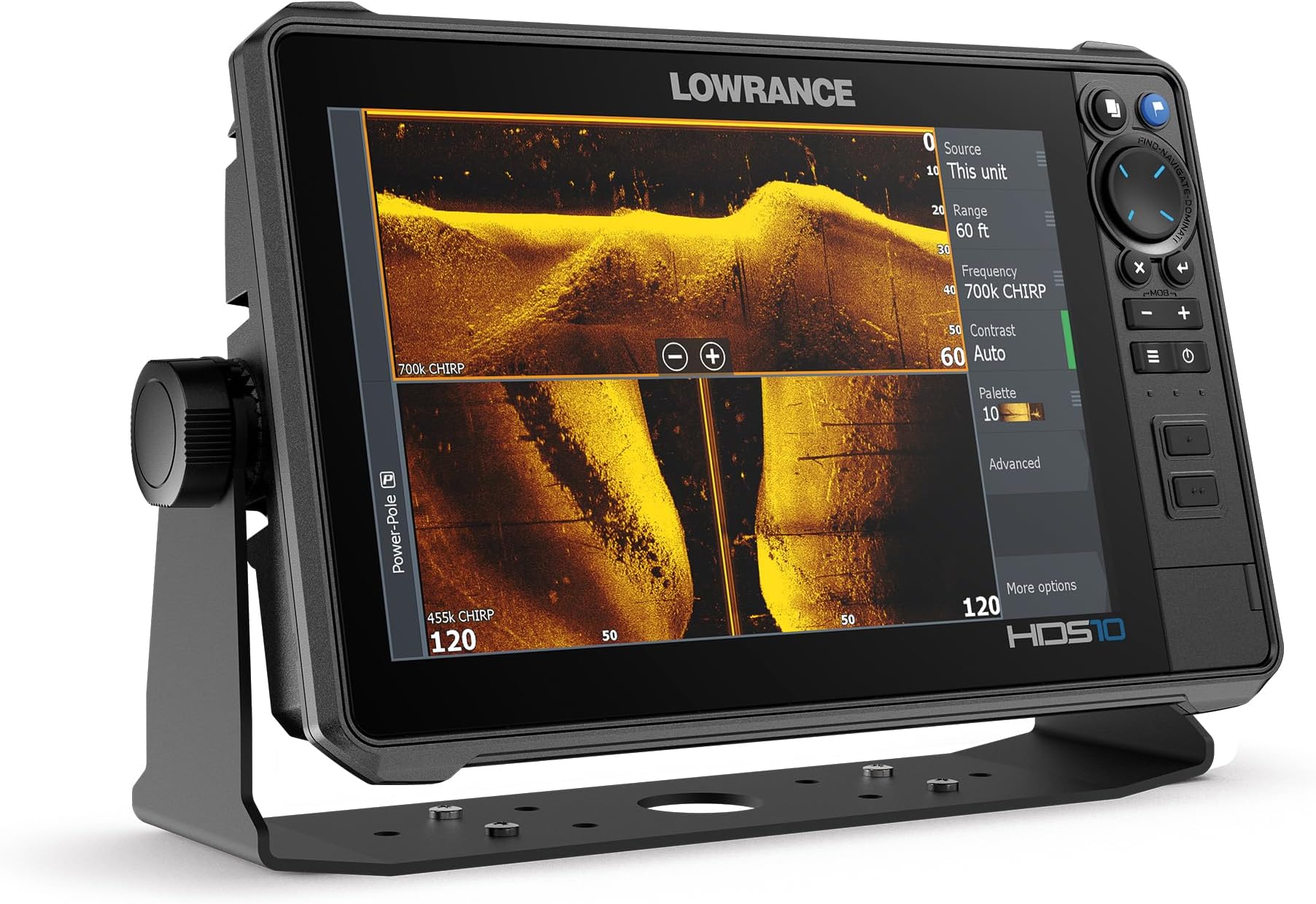 Lowrance HDS-10 PRO 10" SolarMAX HD IPS Display, Fishfinder Dual 1kW Sonar CHIRP Chartplotter (No Transducer)