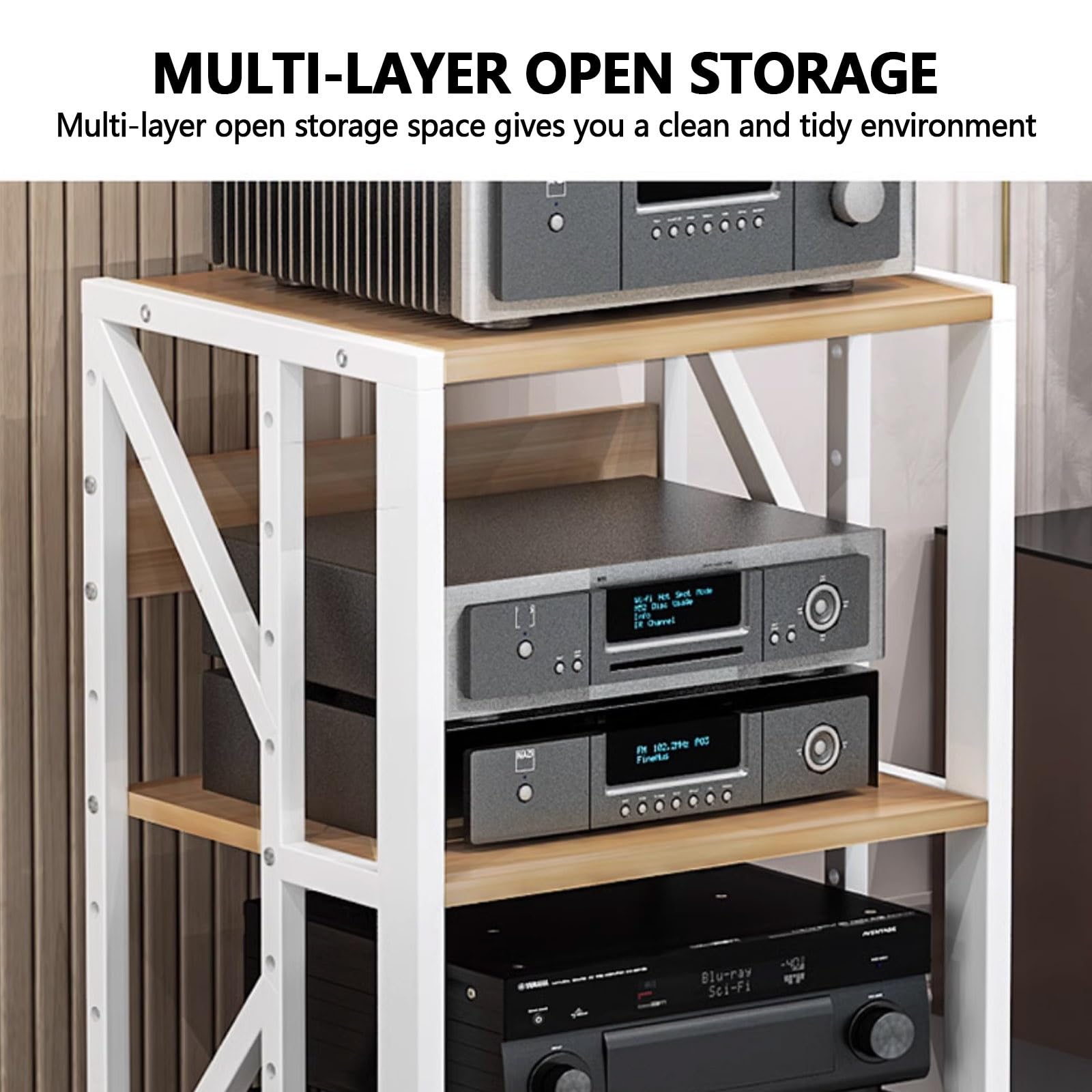 Moderno supporto per proiettore per camera da letto multistrato per soggiorno mensola girevole con supporto per amplificatore di archiviazione multimediale audio-video home theater