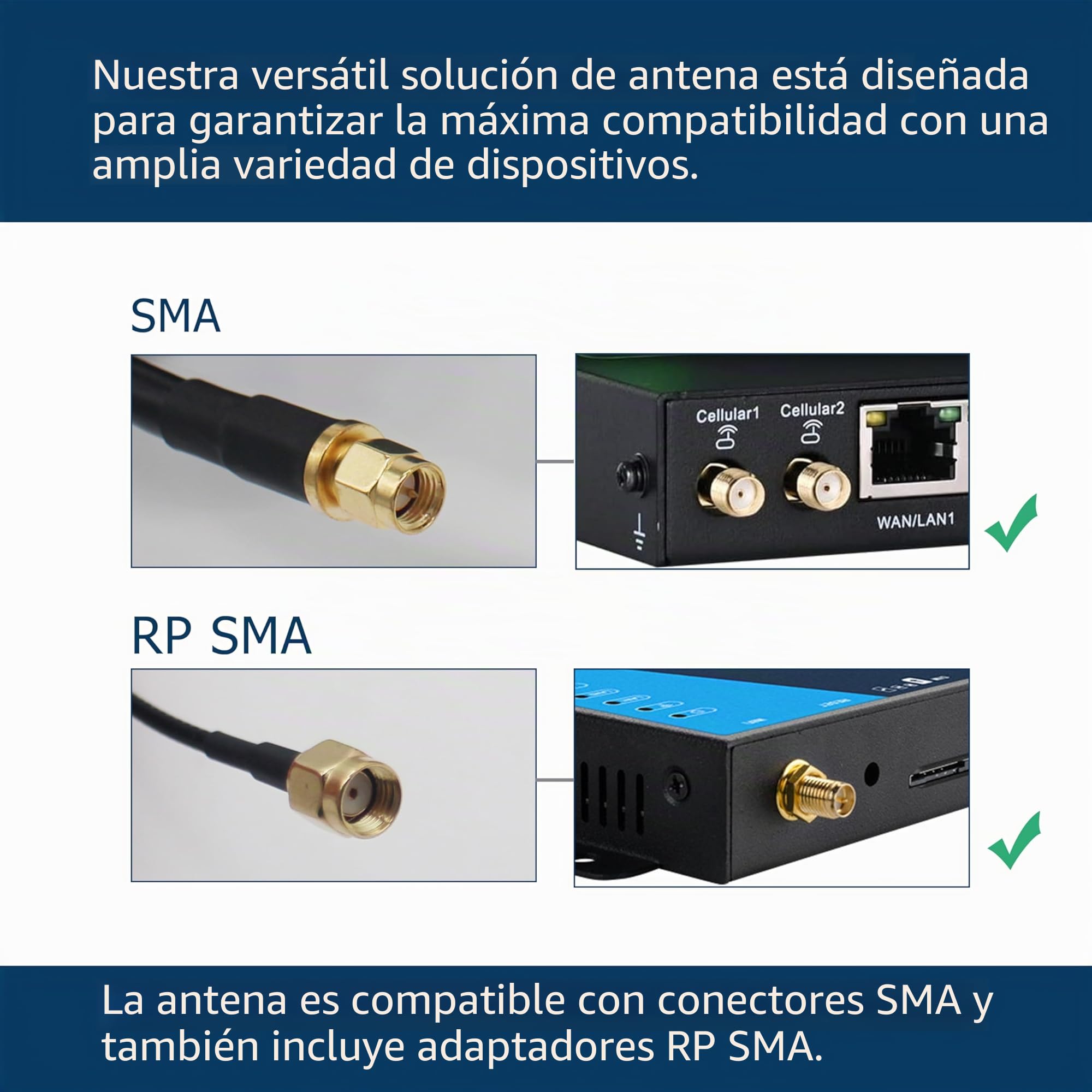 Antena WiFi 5 GHz 24 dBi – Recepción hasta 10 km, resistente al exterior, incluye cable de baja pérdida 10 m, compatible con SMA y RP-SMA