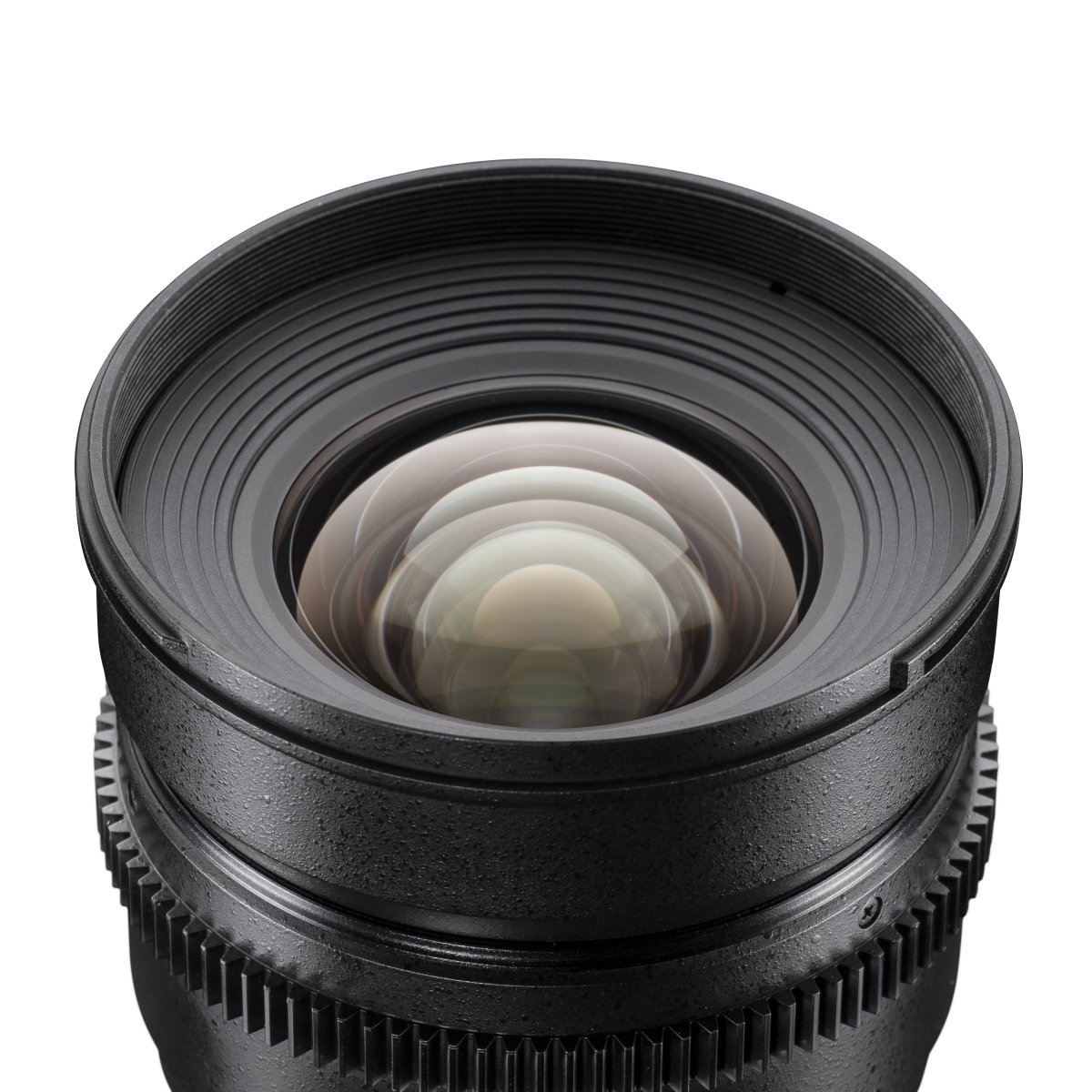 Walimex pro Obiettivo grandangolare video e foto 16mm 1:2.2 VCSC (filettatura filtro 77mm, paraluce, ghiera ingranaggi, apertura e messa a fuoco stepless) compatibile con baionetta Sony E nero