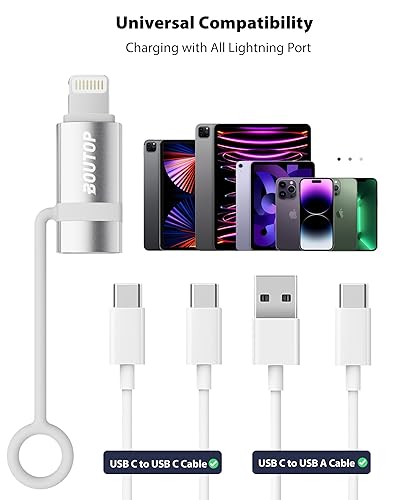 Vista 14 de [Certificado MFi] Adaptador USB C a Lightning, adaptador tipo C a Lightning, compatible con carga rápida PD de 36 W, compatible con iPhone, iPad