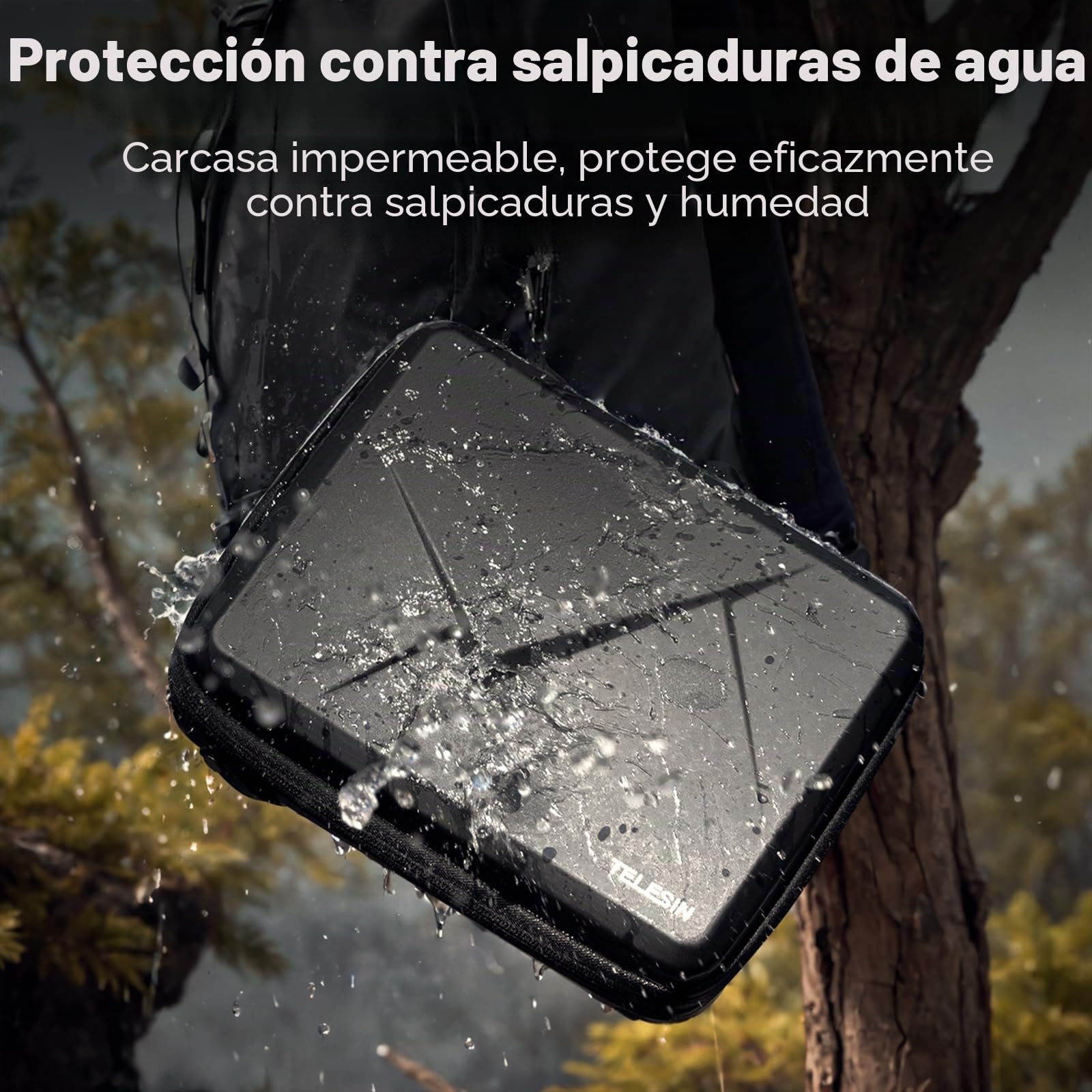 TELESIN Estuche Rígido Impermeable para dji Osmo Action 5/4/3, Grande | Impermeable, gran capacidad, organizador para cámara y accesorios.