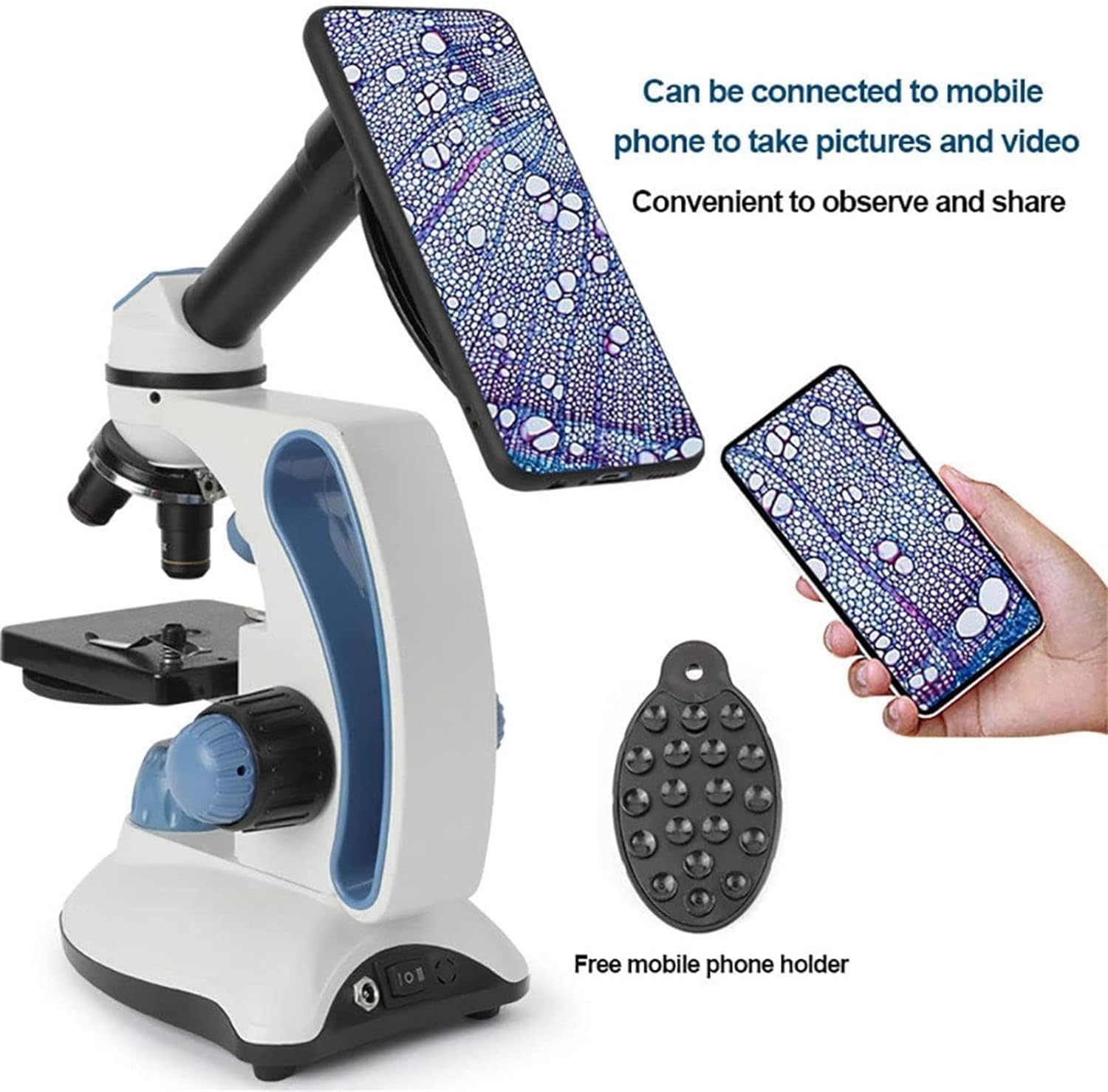 Microscopio binoculare, microscopio biologico HD, ingrandimento 40X-1000X, doppia illuminazione LED, controllo coassiale della messa a fuoco grossolana e fine, ideale per studenti e hobbisti
