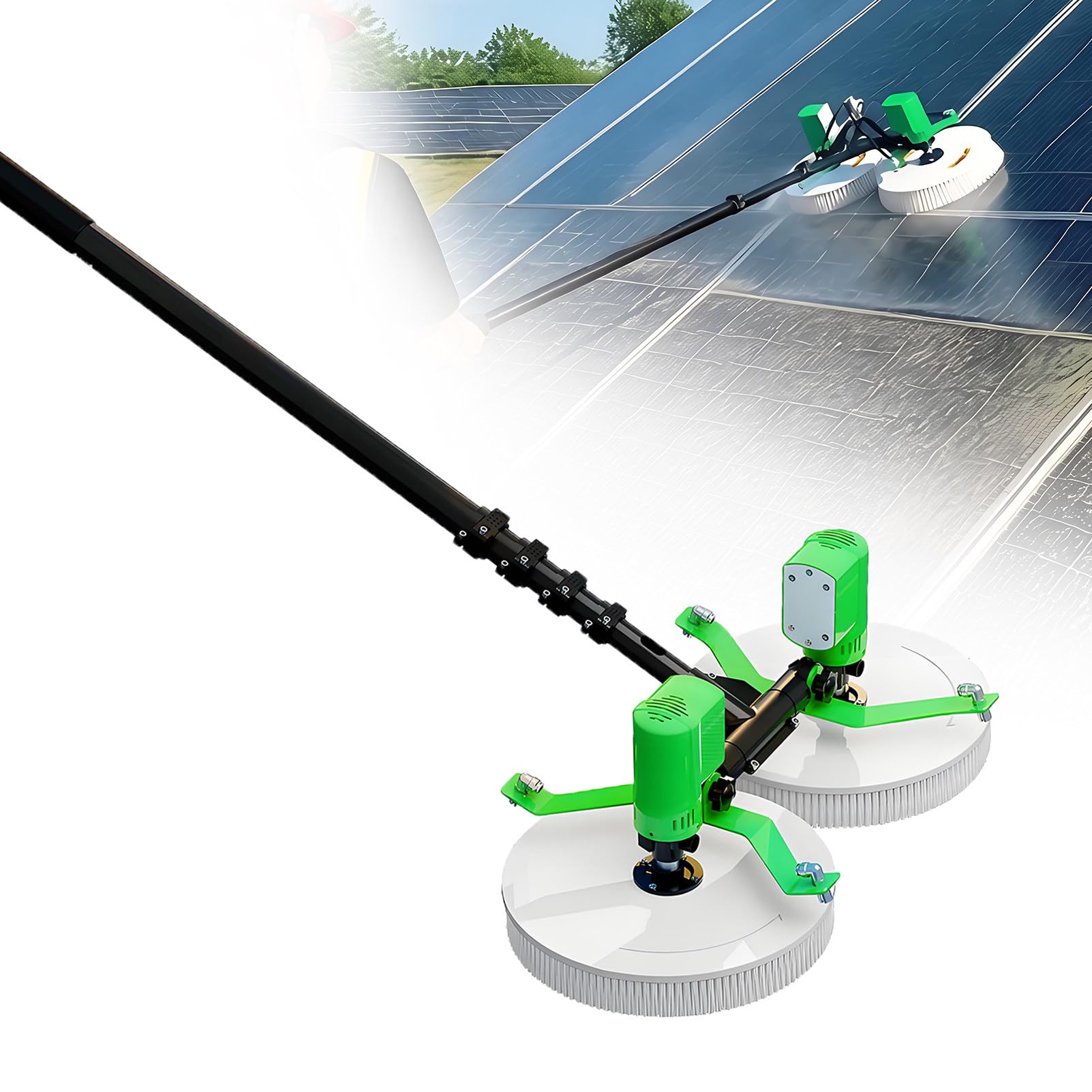 Brosse Panneaux photovoltaïques avec Perche Télescopique 3.5m