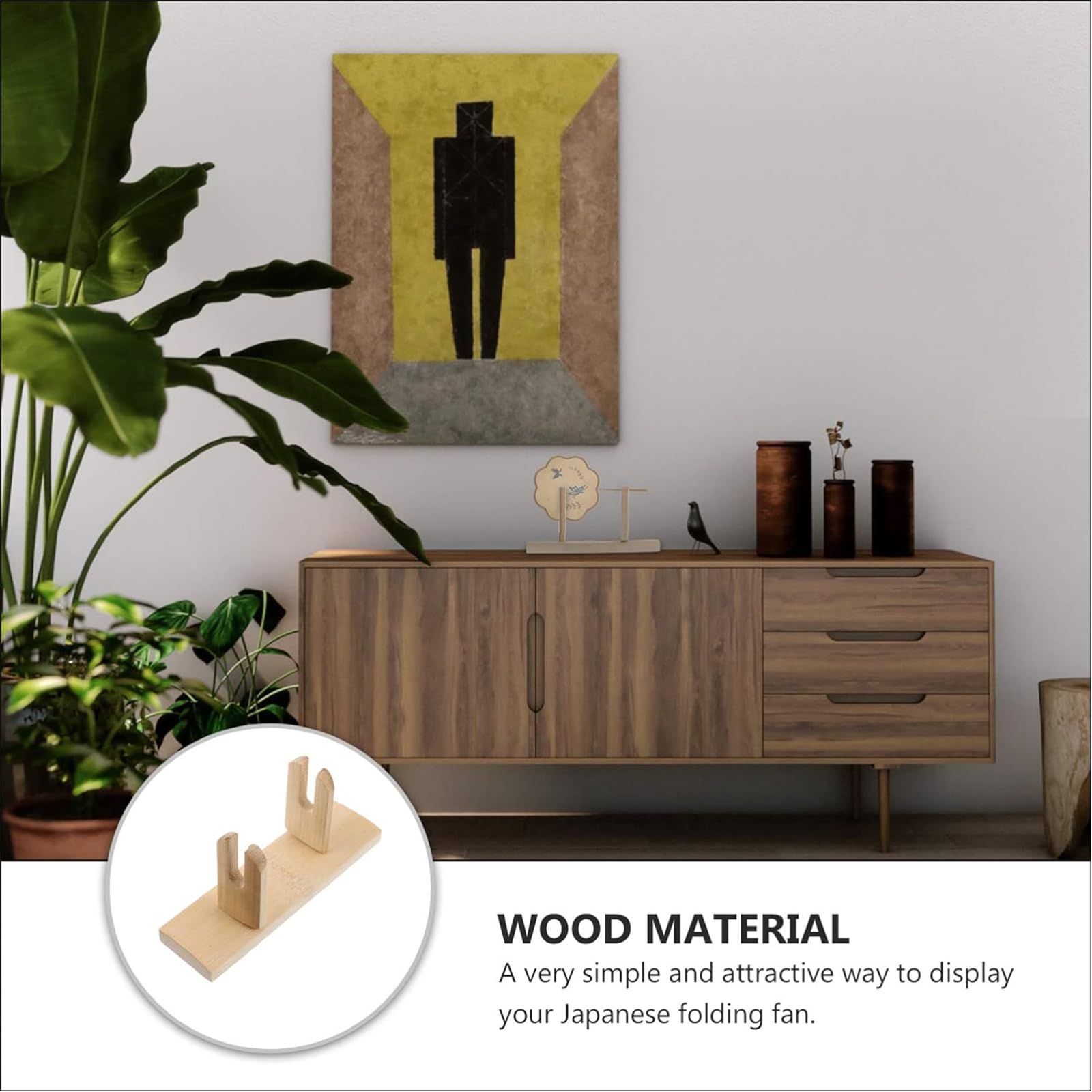 Supporto Per Ventaglio Cinese - 2 Pezzi In Legno Per Esposizione Decorativa - Foto 13