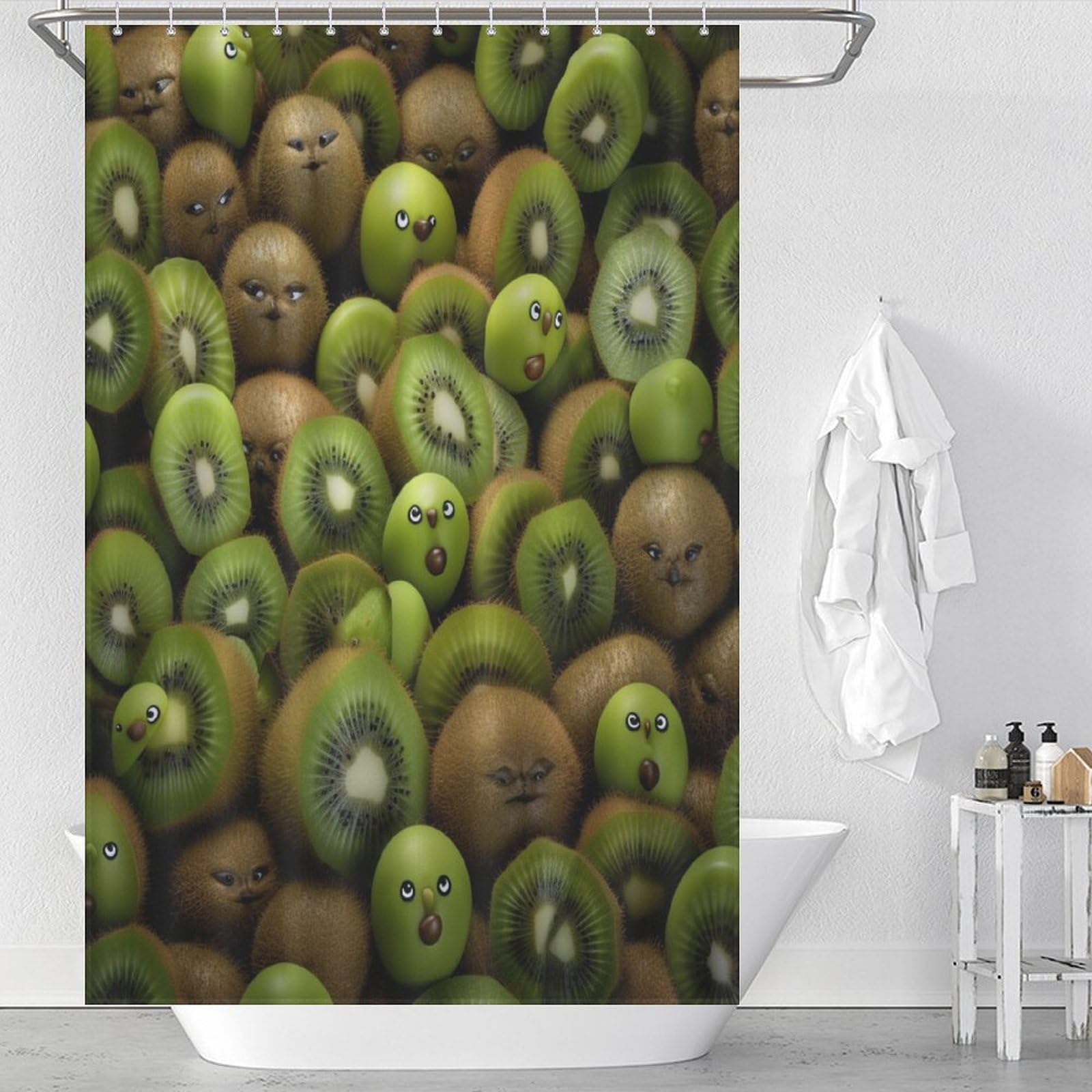 Rideau de douche fruit anti-moisissure imperméable pour garder le sol sec