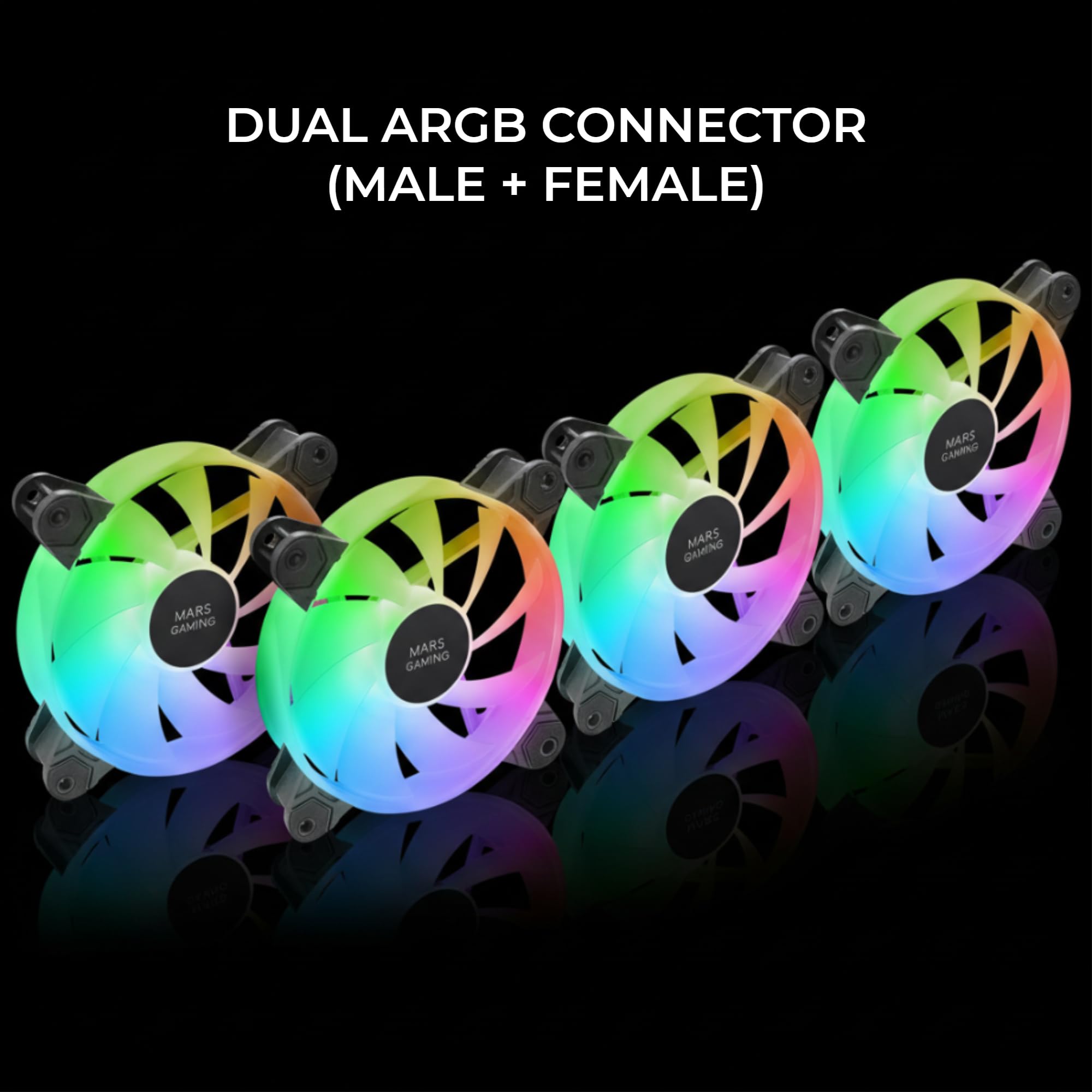 Mars Gaming MFD, Ventilador 120mm CHROMA RGB Dual Automático, Ultra Silencioso 14dB, Conexión Molex 4PIN, Sistema Antivibraciones, Transparente — view 21
