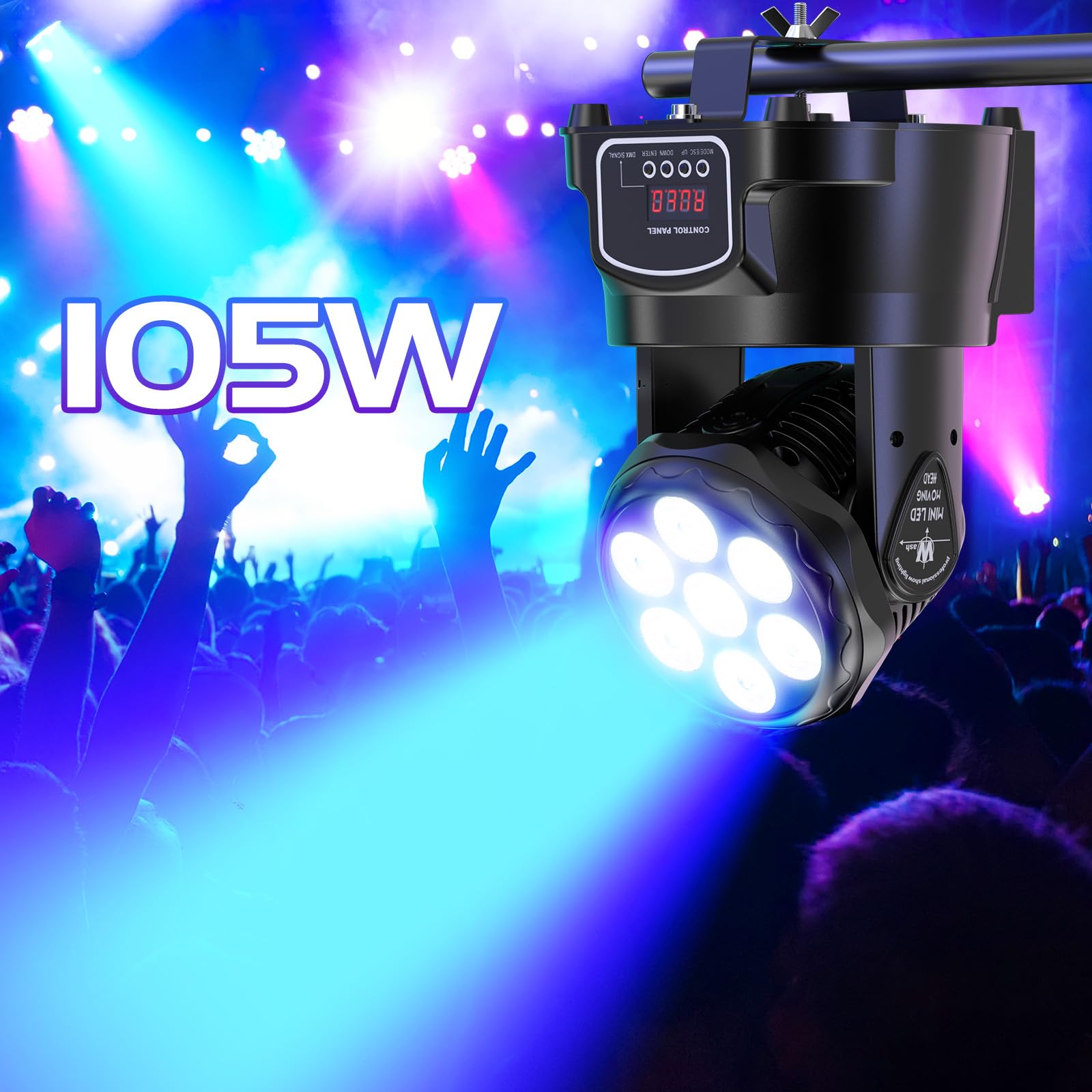 Luci da Discoteca LED Wash Testa Mobile DMX512 RGBW 4 in 1 7X15W con Telecomando per DJ Bar KTV