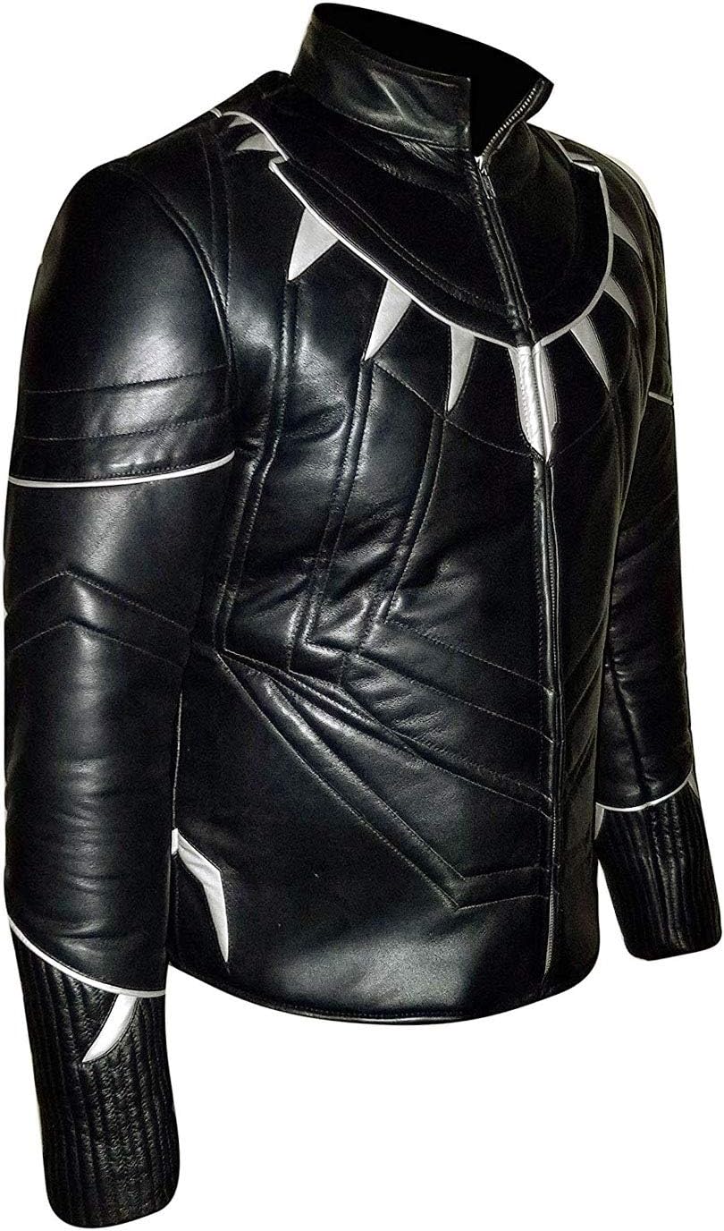 VearFit T Challa Qualited Wakanda Black Movie Panther Faux Leather Jacket Men