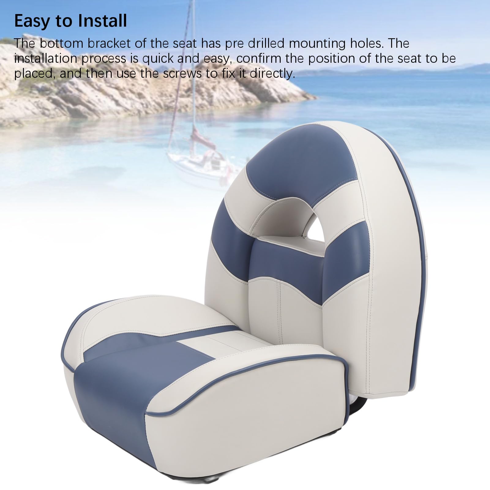 Capitán de yates Asiento de asiento Capitán Capitán Capitanes Asiento Agua Resistente a la resistencia de la carga 400 libras Libro de carga Diseño ergonómico con espuma de