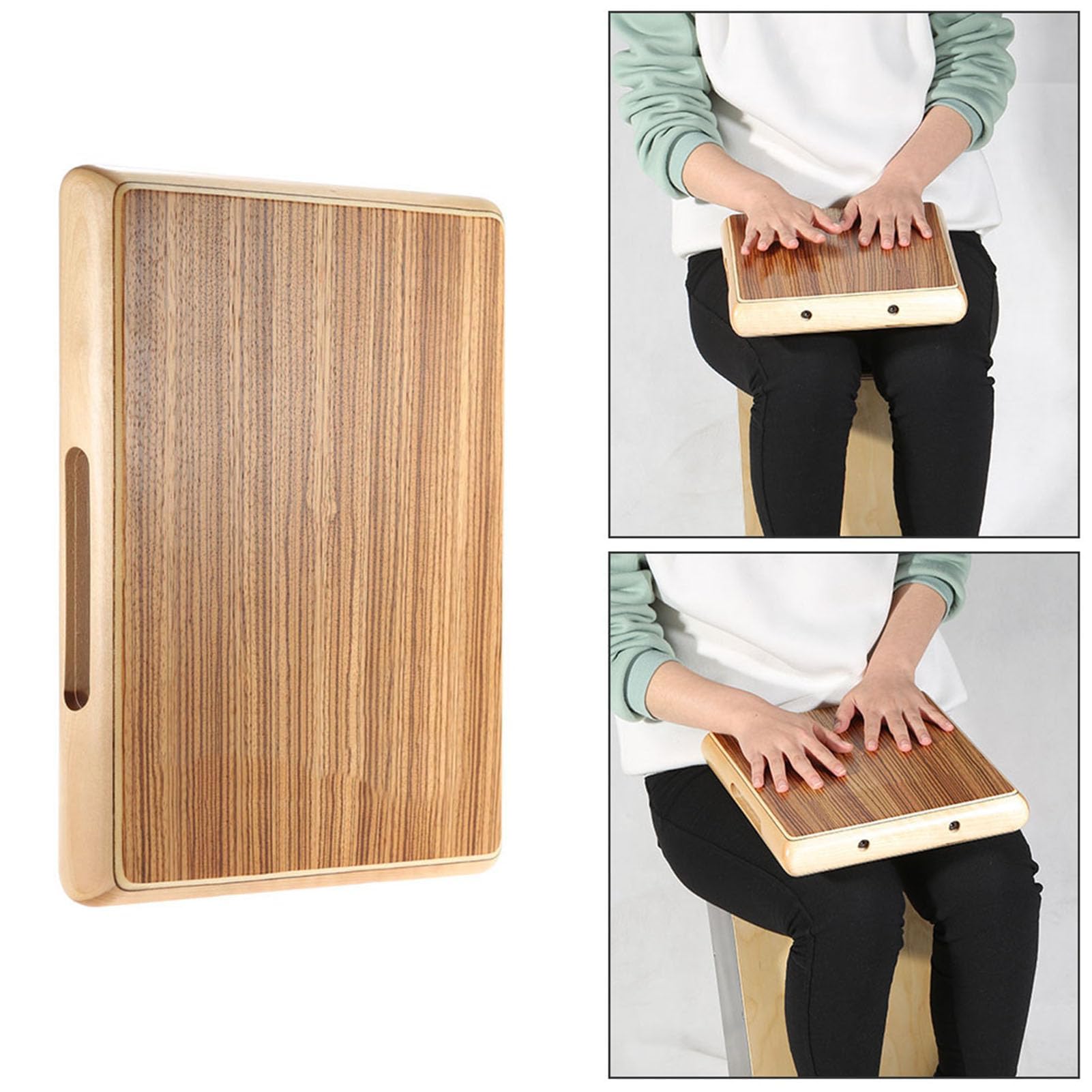 Ultra sottile da viaggio cajon tamburo portatile a mano piatta a mano zebra strumento a percussione a mano con foro di chitarra stringhe interne per esibizioni dal vivo