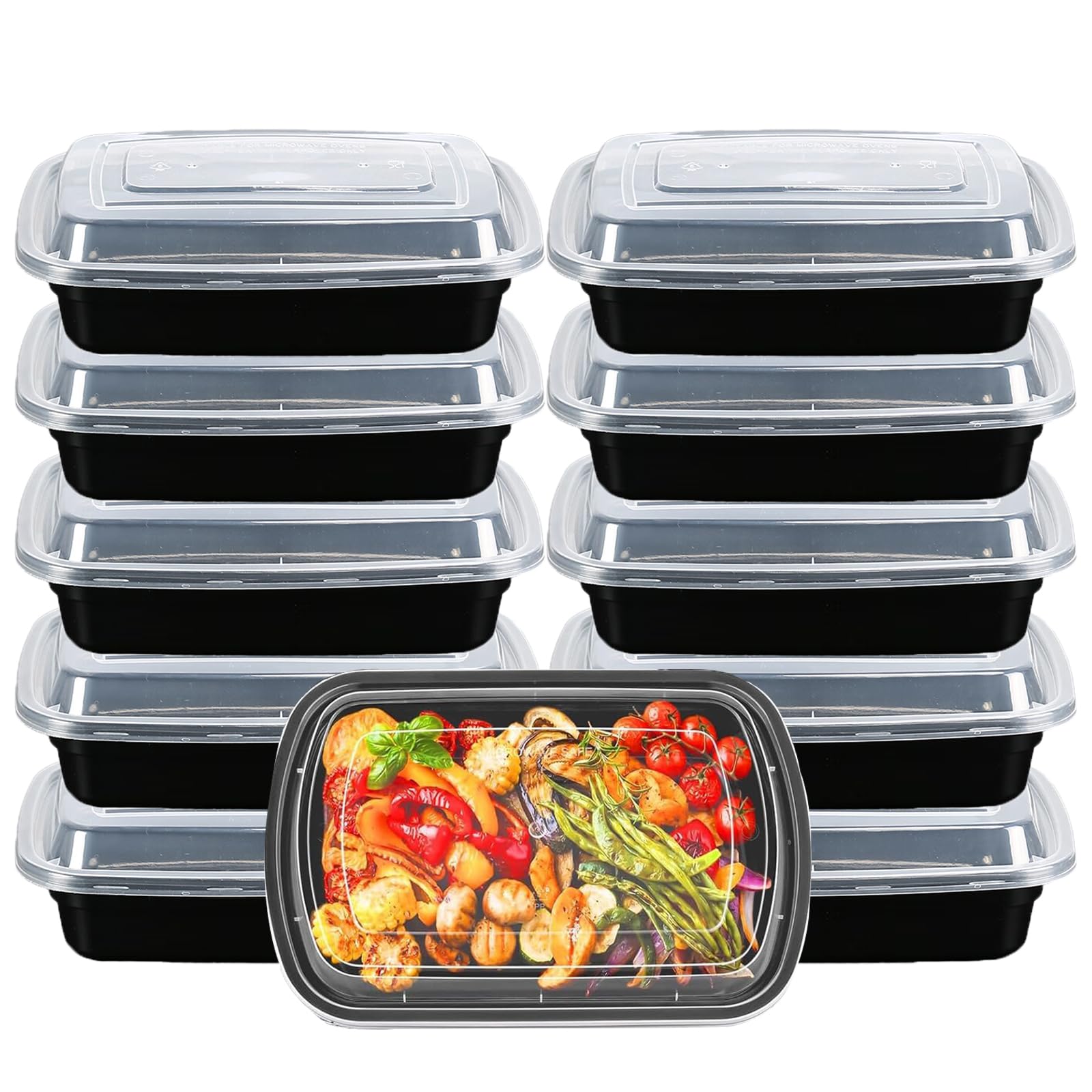 YANJINGSHE (28 oz,10 PCS) Meal Prep Containers Reusable, BPA Free Food Prep Containers with Lids for Freezer Storage- Microwavable, Freezable & Dishwashers Safe