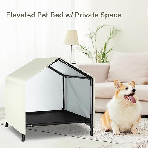 Miniatura 3 de Casa para perros para interiores y exteriores  Cama elevada para perros pequeños y medianos y gatos, cama elevada exterior para perros, tienda de
