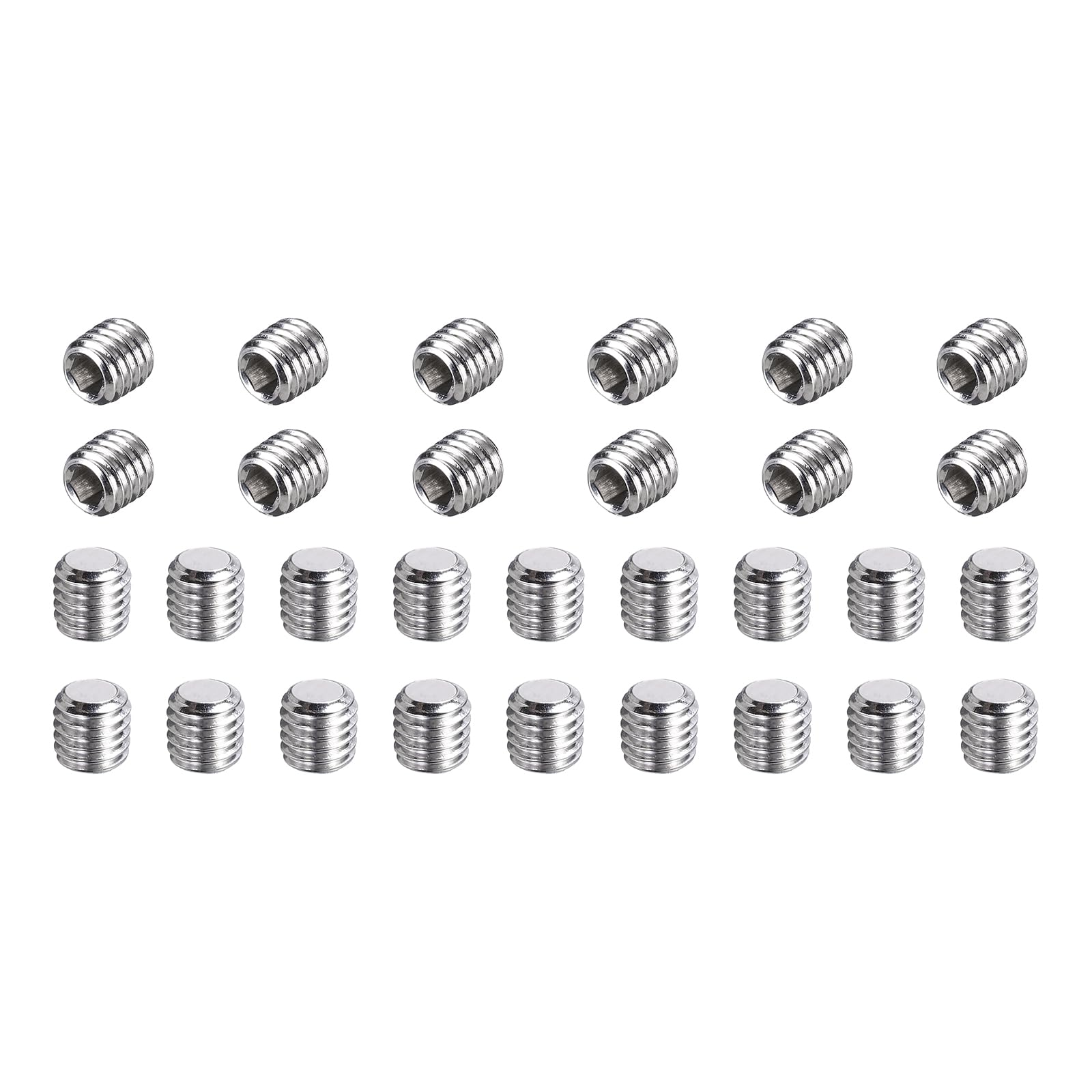 MECCANIXITY 50 Pcs M5-0.8 x 5mm Grub Screws, 304 Stainless Steel Cup Point Allen Head Screws Internal Hex Socket Drive for Bathroom Fixtures Repair Furniture DIY Project