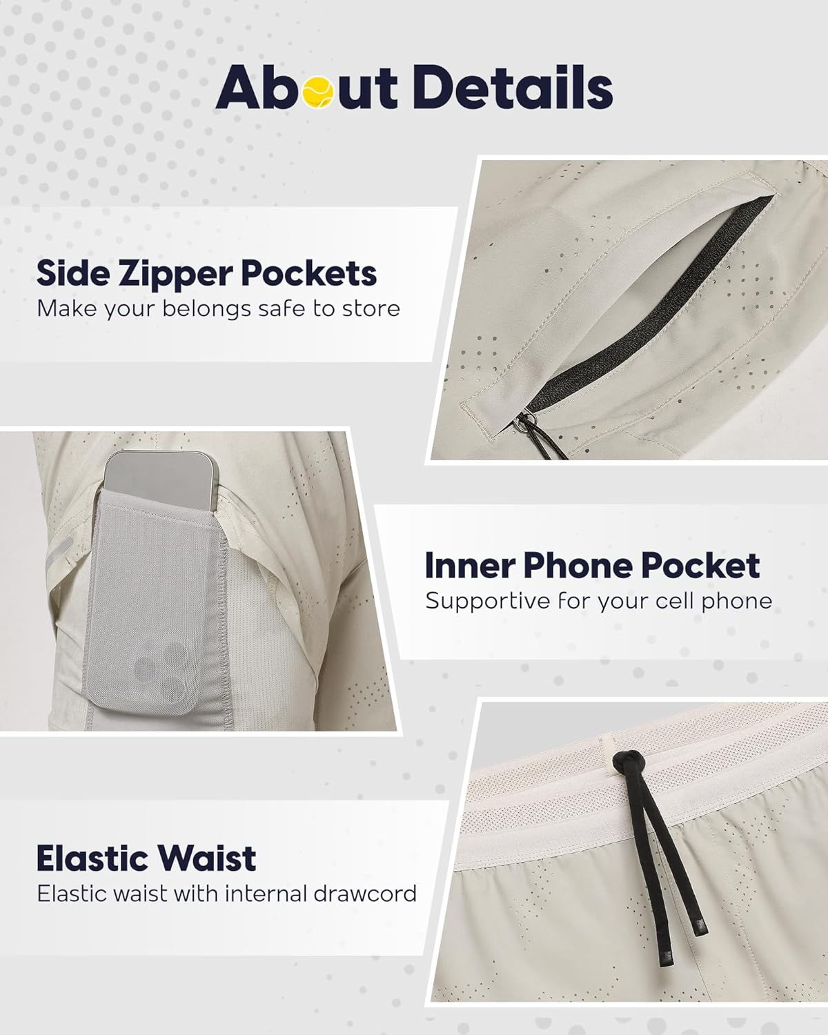 maamgic Men's 2 in 1 Gym Shorts 5 Inch Athletic Tennis Shorts Stretch Workout Running Shorts with Liner - Image 6