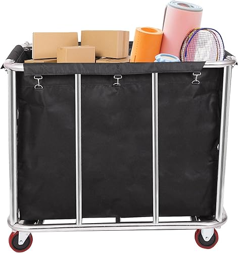 Miniatura 5 de 12 Bushels - Carrito de lavandería comercial  hogar, cesta de lavandería grande de acero inoxidable resistente con ruedas, para organizador de