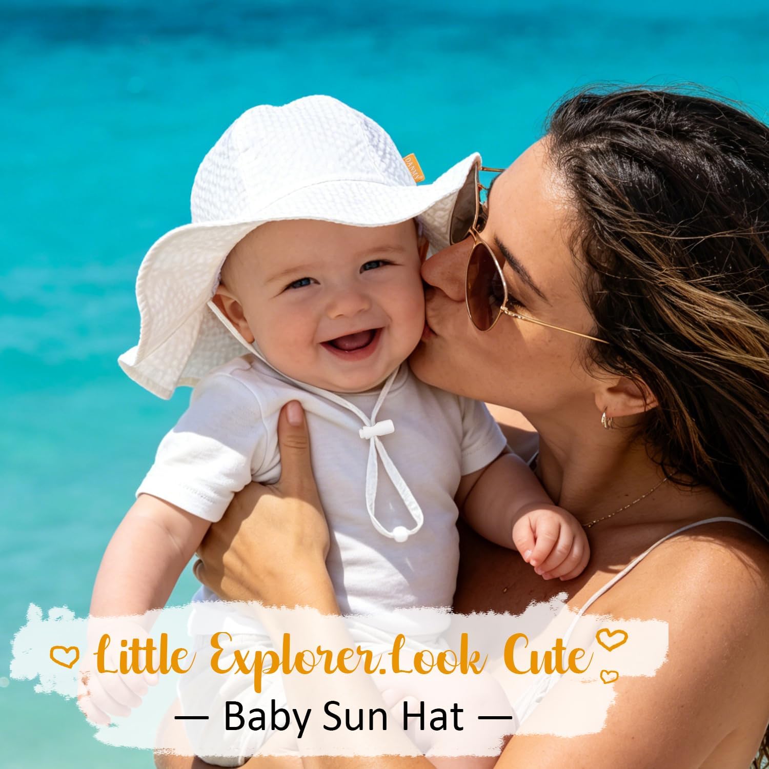 Baby Sun Hat Toddler Girl Boy Beach Hat,Kids Adjustable Outdoor Summer Hat Child Sun Protection Wide Brim