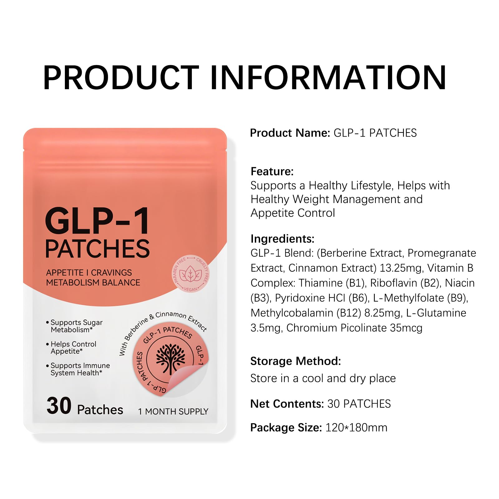 GLP-1 Patches 30ct, Natural Metabolism & Appetite Support — view 2