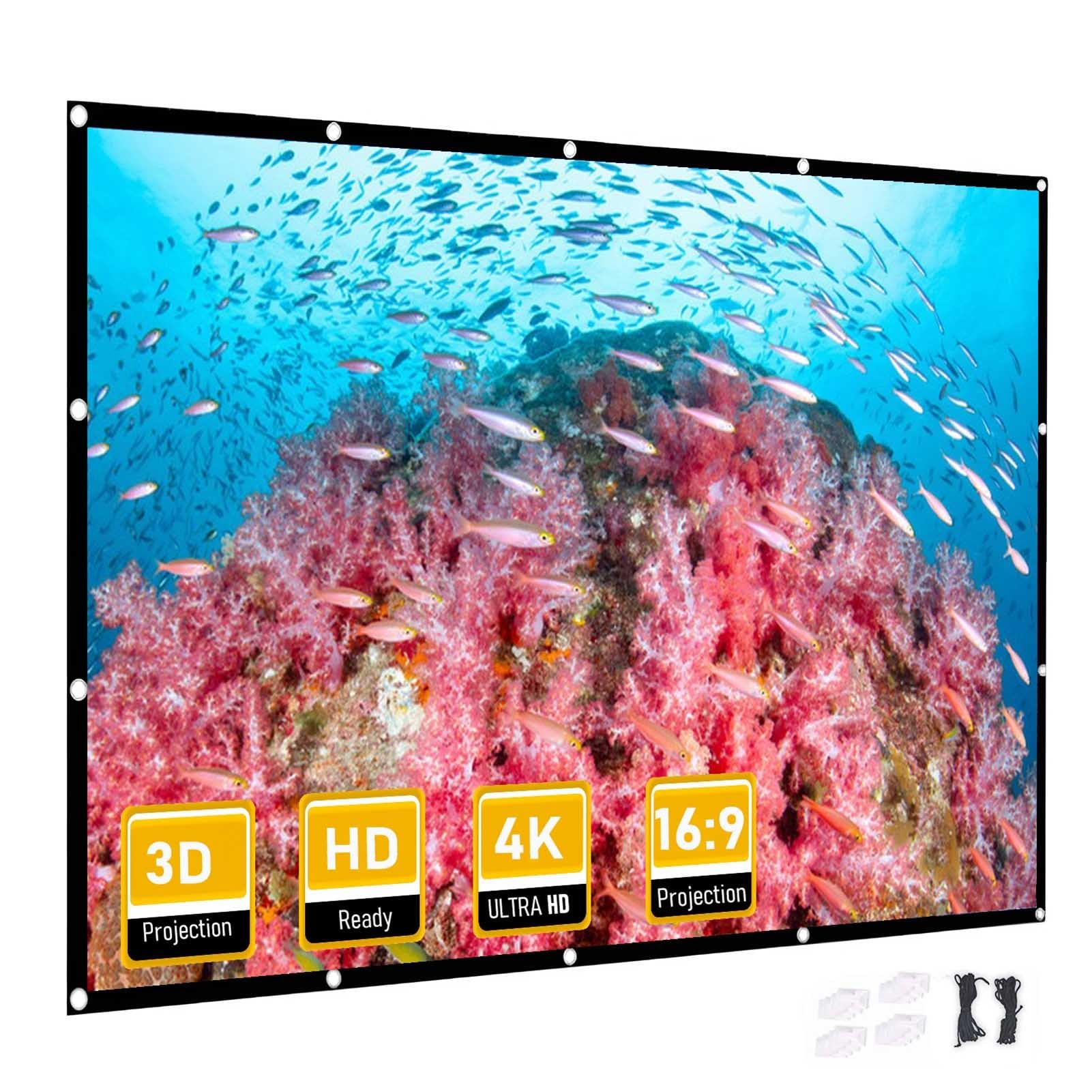Schermo Portatile per proiettore da Interno ed Esterno da 60-250 Pollici, Telo proiettore Morbido Pieghevole 16:9 antigrinze con Borsa per Home Theater e Campeggio(250 inch 16: 9)