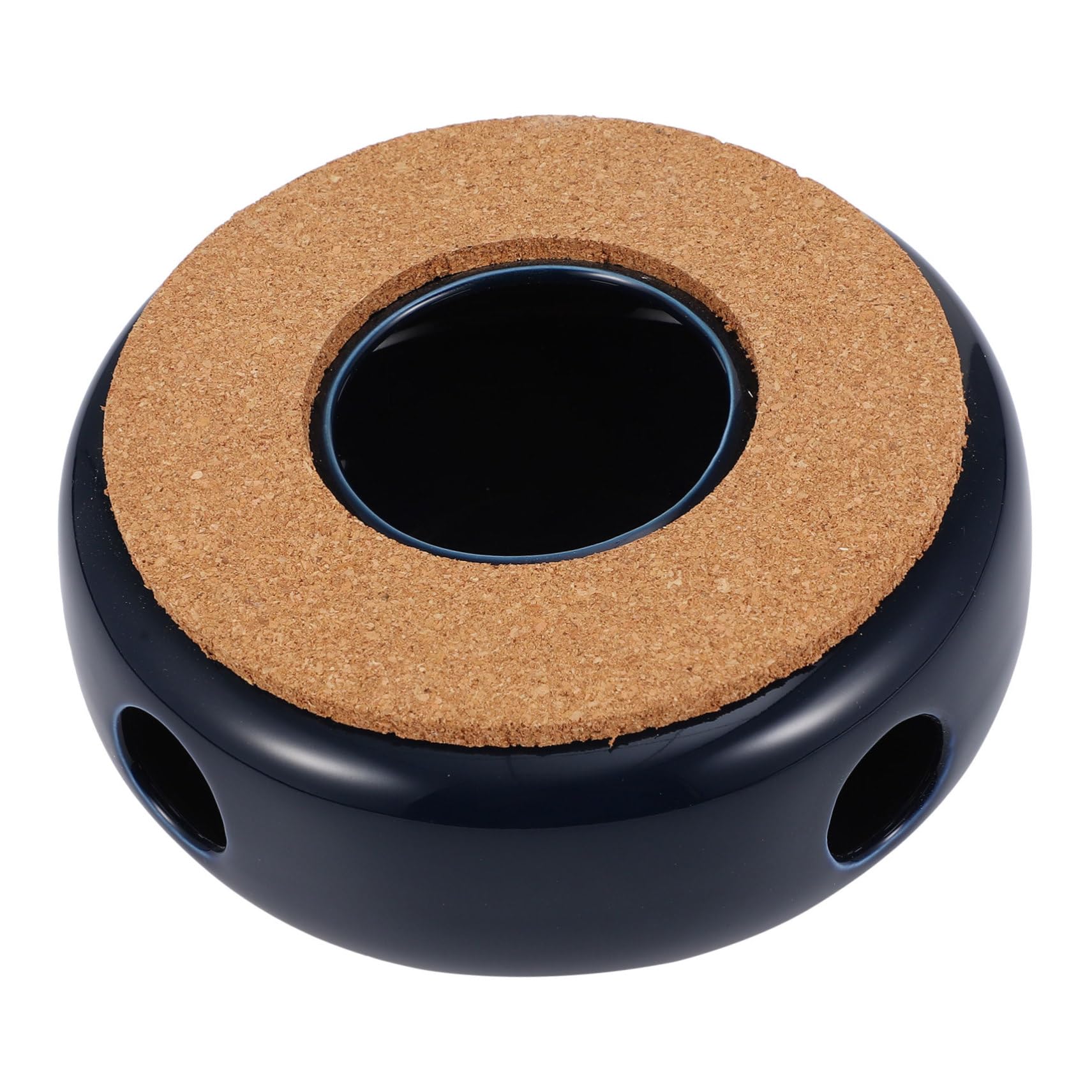 MUCKLILY 1Pc Ceramic Teapot Warmer Multi Functional Heating Base for Tea and Food Elegant Handmade Design with Hollow Frame for Home Office Use and