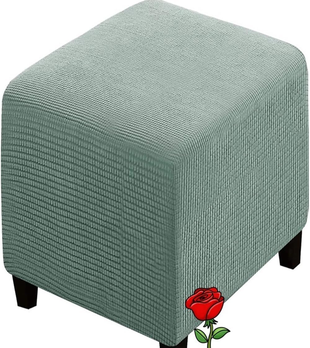 MeRcri Ottoman Cover Square,Stretch Velvet Square Ottoman