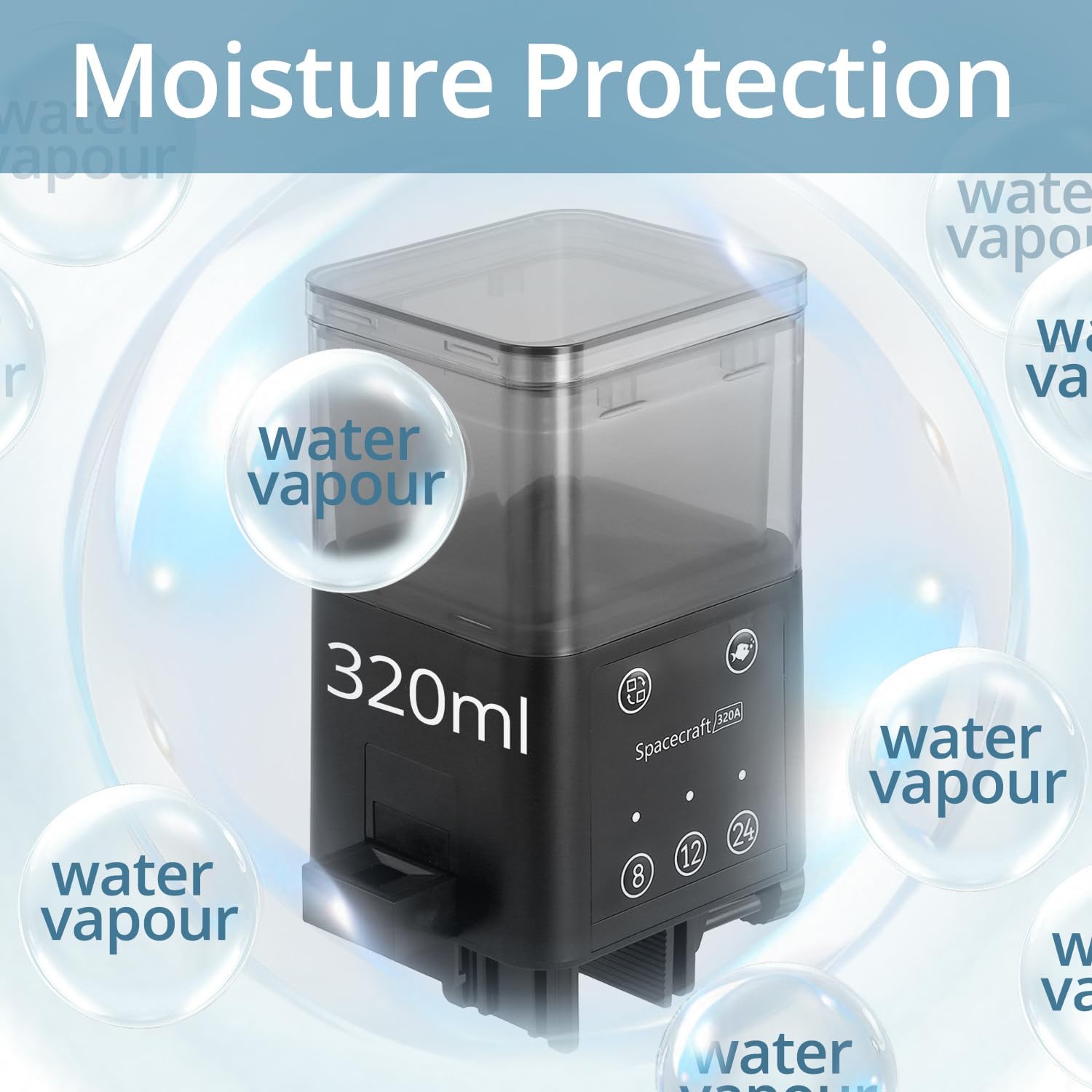 Moisture protection feature of the fish feeder