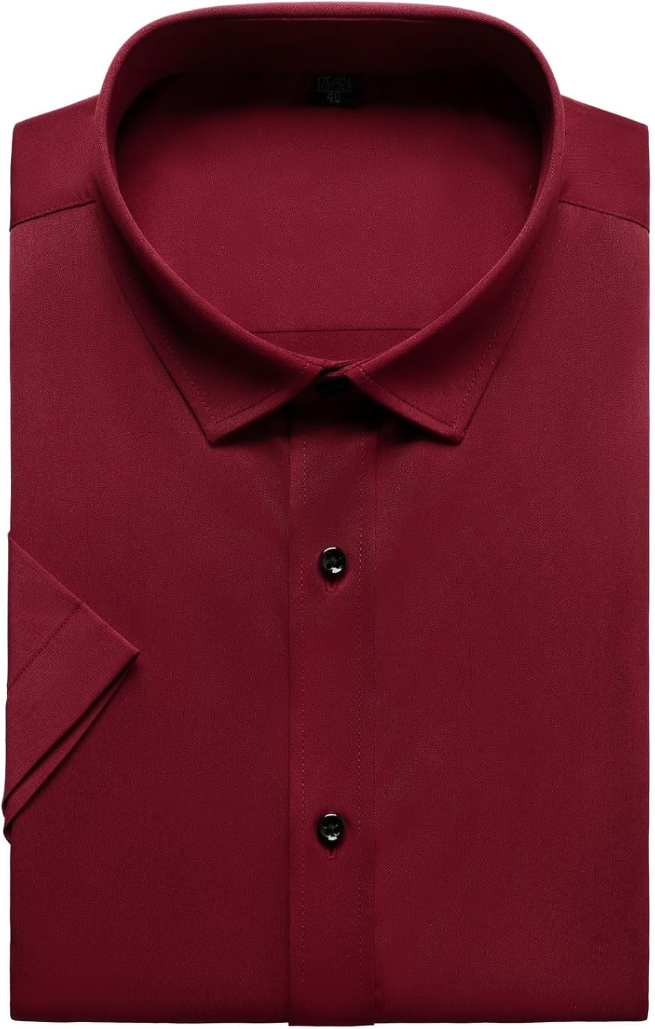 JEMITOP Men's Stretch Wrinkle Free Dress Shirts Formal Wedding Prom Short Sleeve Slim Fit Button Down Shirt - Image 4