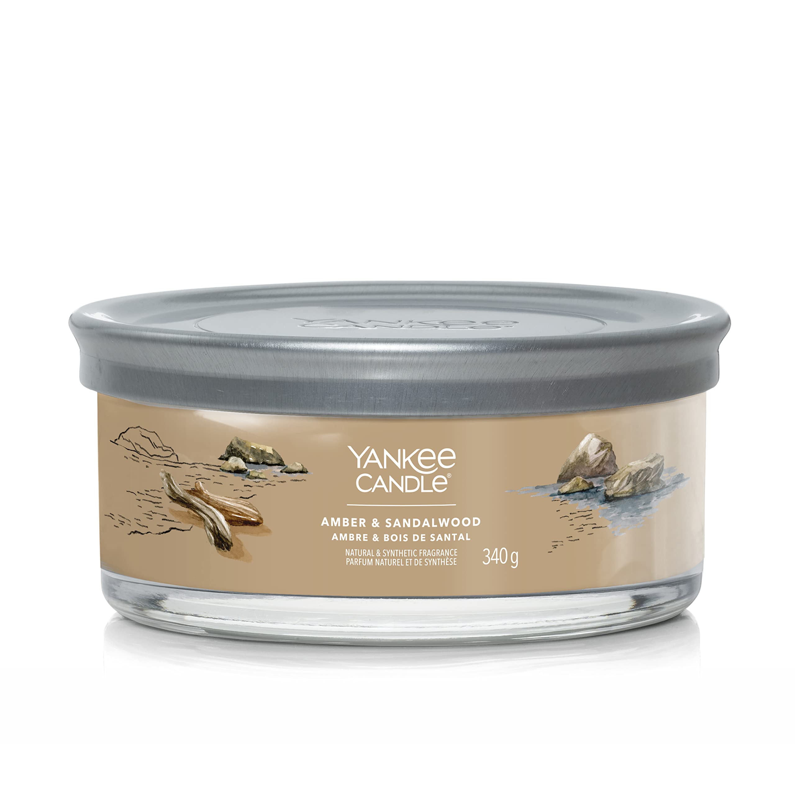 Yankee Candle Signature Scented Candle | Amber & Sandalwood Multi-Wick Tumbler Candle | Soy Wax Blend Long Burning Candle | Perfect Gifts for Women