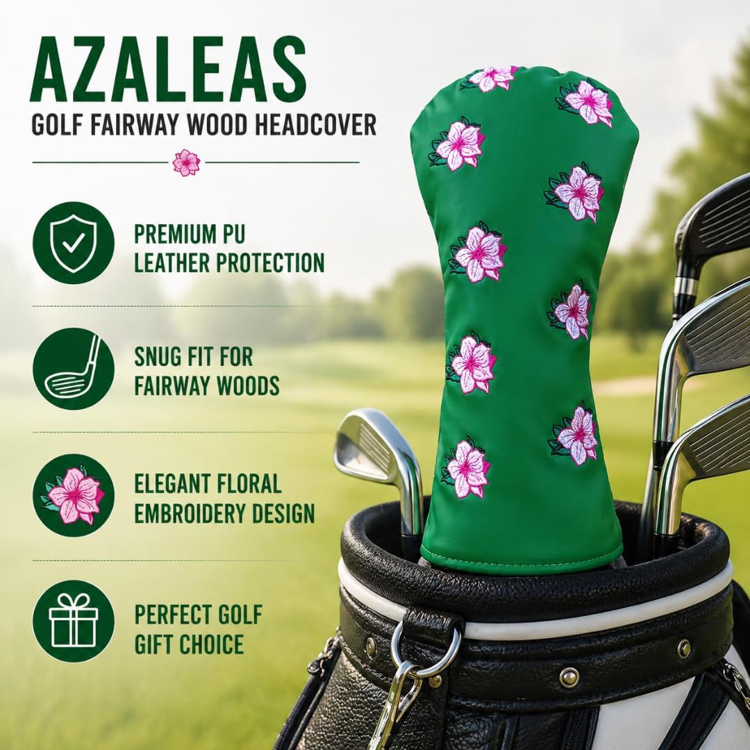 Azaleas Driver Headcover, Premium Golf Club Cover with Elegant Pink Floral Design, Stylish & Durable Protection for Drivers