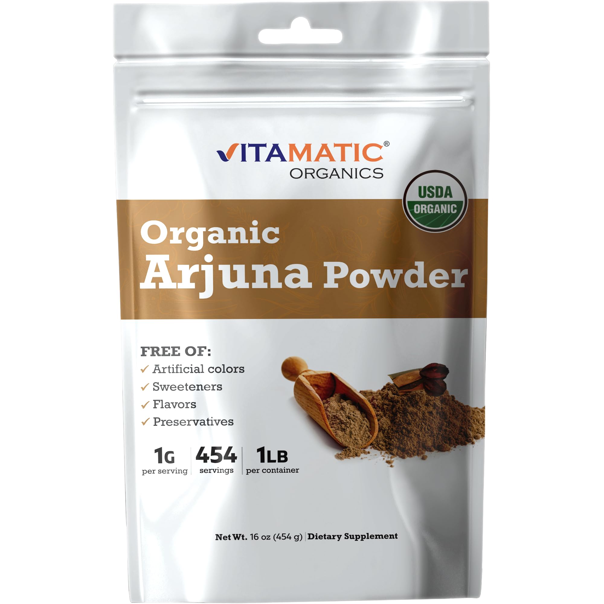Vitamatic USDA Organic Arjuna Bark Powder – 1 lb (16 oz)