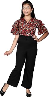 Girls Flared Sleeves Printed Jumpsuit-66 Price In India