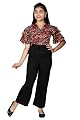 ORIEX THE ORIGINAL FASHION Girls Flared Sleeves Printed Jumpsuit-66 (11-12 years, Red-Black, 1)