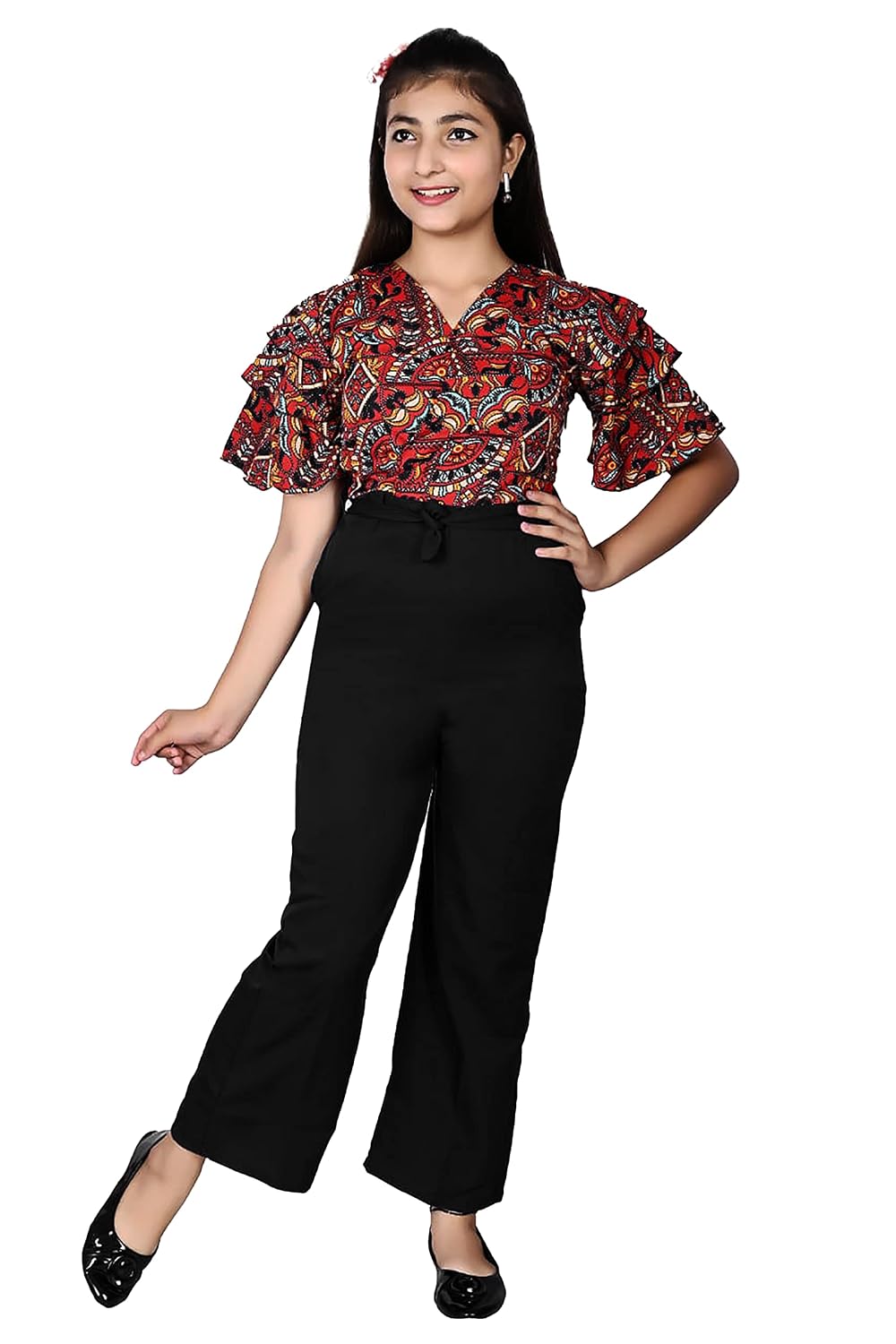 Girls Flared Sleeves Printed Jumpsuit-66 - Review, Price and Buying Guide