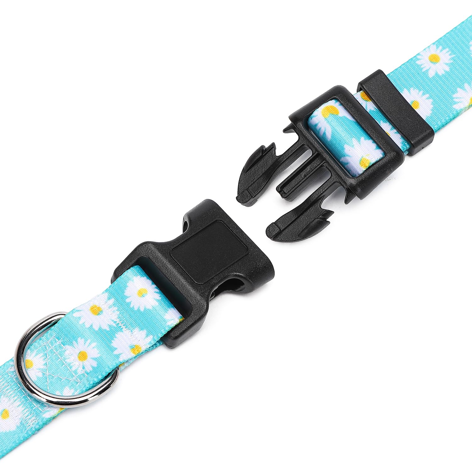 Adjustable Dog Collar with Patterns, Ultra Comfy Soft Nylon Breathable Pet Collar for Small Medium Large Dogs (L, Floral Orange) — view 148