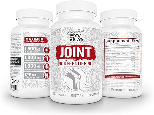 Miniatura 7 de 5% Nutrition Rich Piana Joint Defender Suplemento máximo de apoyo articular  Colágeno, glucosamina, condroitina, curcumina de cúrcuma con pimienta