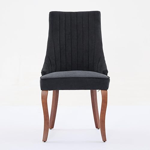 Miniatura 3 de Juego de 2 sillas de comedor, juegos de mesa y sillas con cómodos asientos tapizados de tela para comedor, sillas de cocina con patas de acero