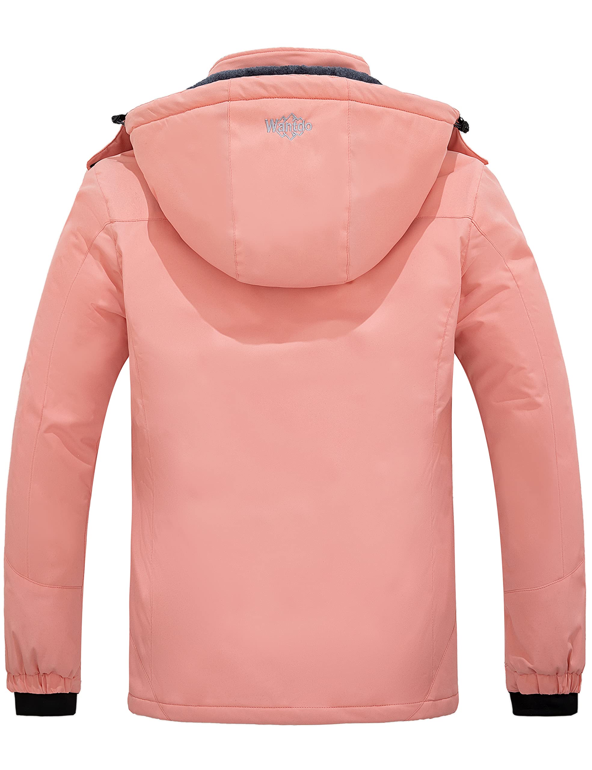 Wantdo Giacca da Sci Montagna Invernale Parka da Neve Caldo con Cappuccio Cappotto da Snowboard Giubbotto da Escursionismo Impermeabile Donna