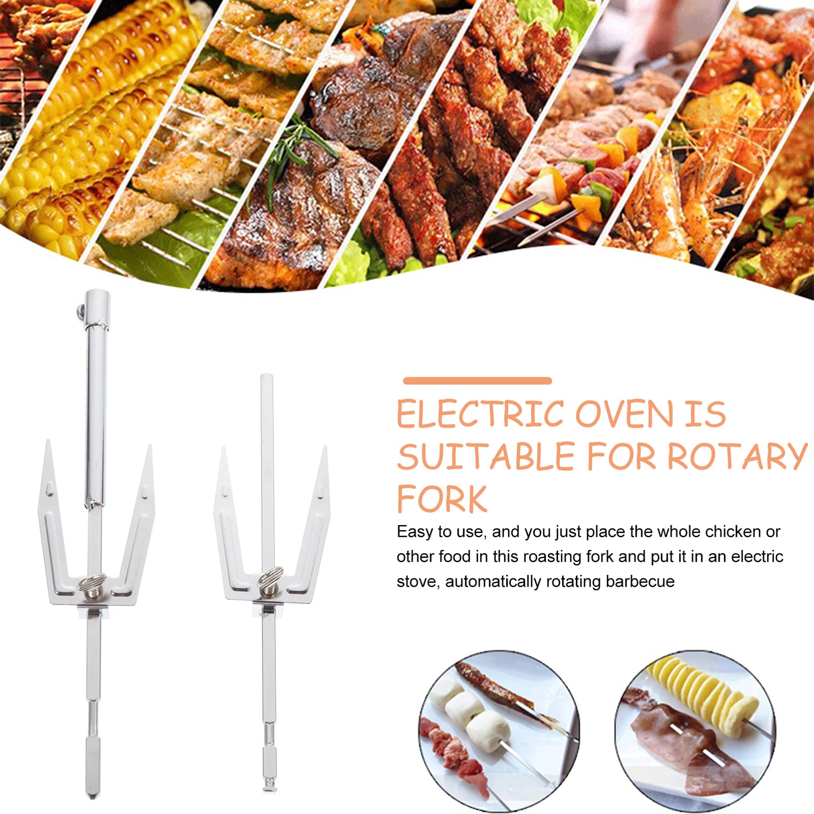 6 Fourchettes à Rôtir HOLIDYOYO - Acier Inoxydable, Pour Four Et Friteuse Air, Avec Vis