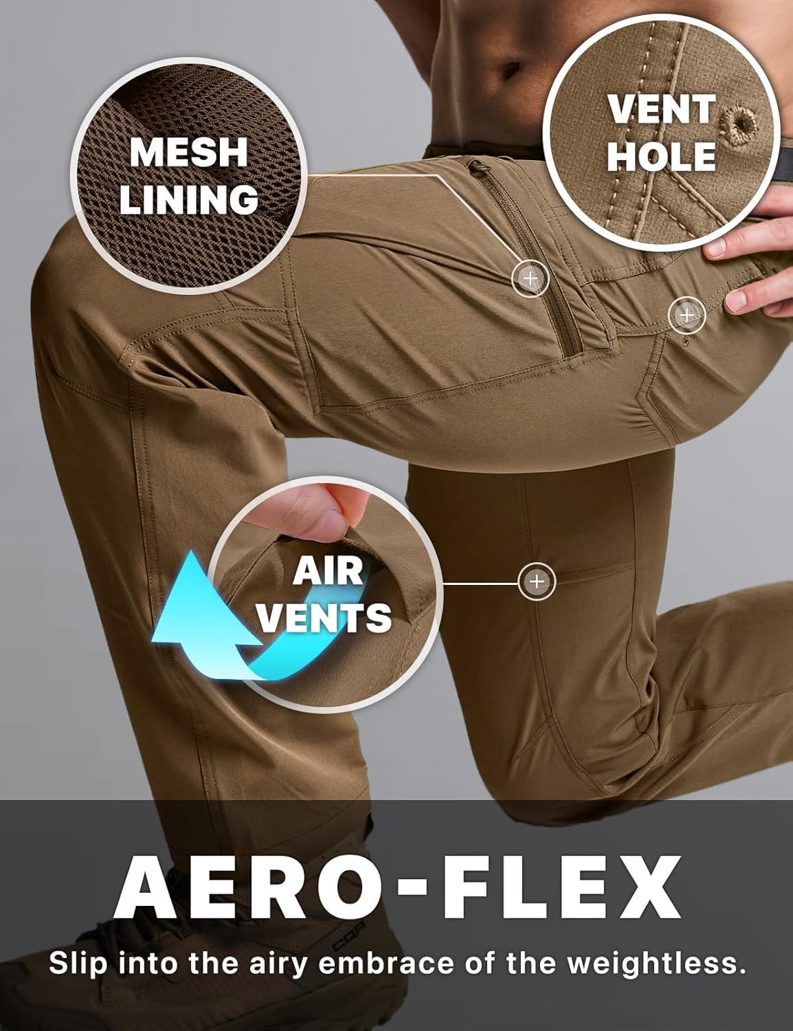 CQR Men's Quick Dry Tactical Pants, Water Resistant Outdoor Pants, Lightweight Stretch Cargo Work Hiking Pants - Image 8