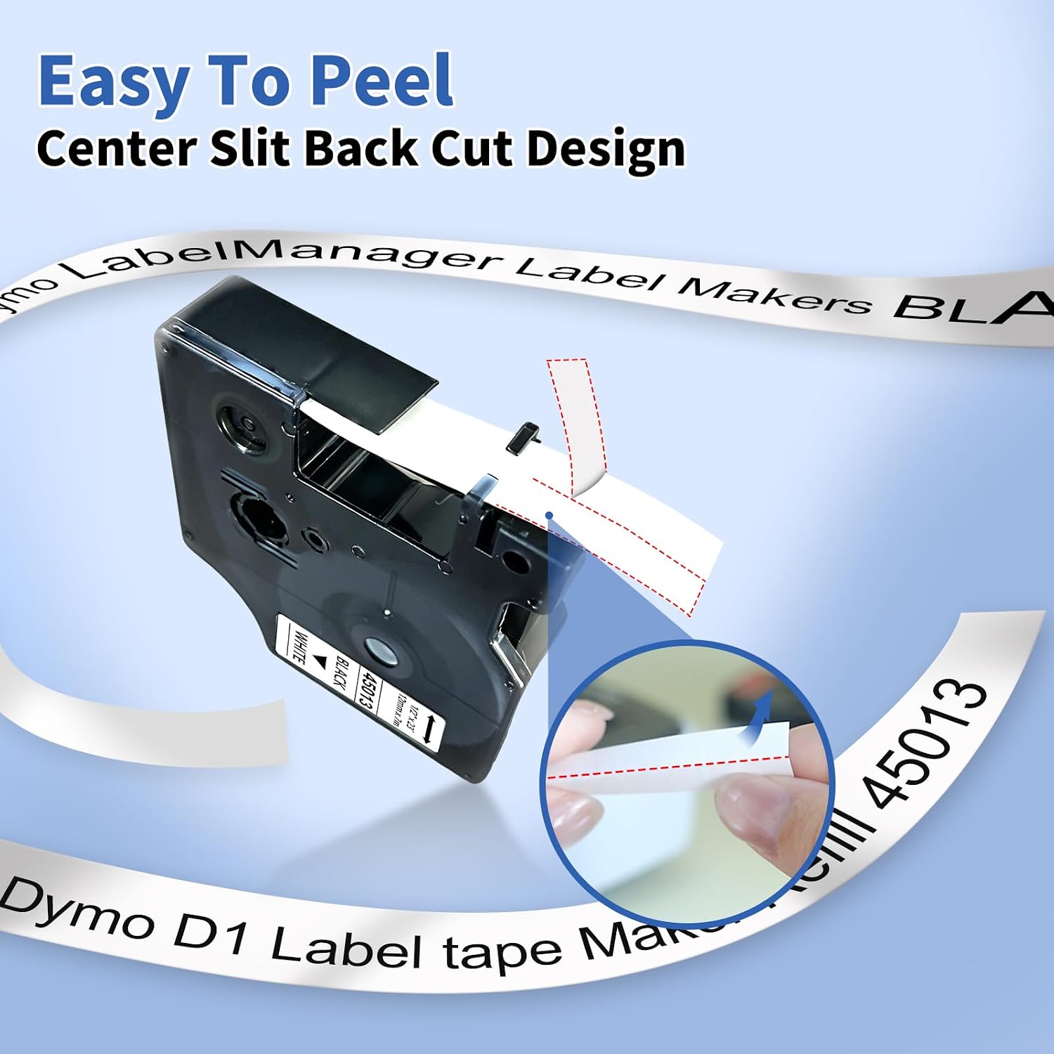 3-Pack Compatible with Dymo d1 Label Tape Cartridges 45013 1/2 Inch x 23 Ft Replacement for Dymo Label Maker Refills d1 a45013 S0720530 Black on White for LabelManager 160 280 210D 360D 420P PnP