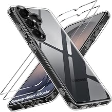 ivoler 3-in-1 Case for Samsung Galaxy S26 Plus 5G 6.7" with 3 Pack Tempered Glass Screen Protectors, Military Grade Protection, Slim Bumper Phone Cover Clear & Black