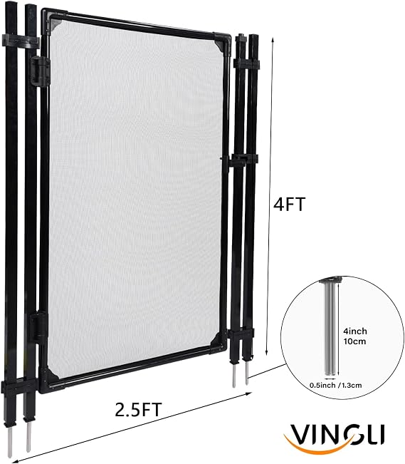 VINGLI Pool Fence Gate 4Ft x2.5Ft,Self-Latching Safety Fencing Gates