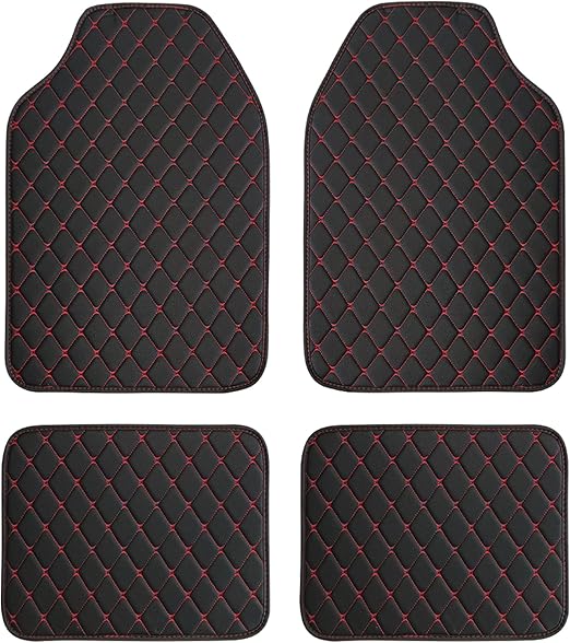 COLINOO Luxury Leather Car Mats Universal Fit Car Floor Mats All Weather Car Mats Full Set for Car SUV Van & Truck