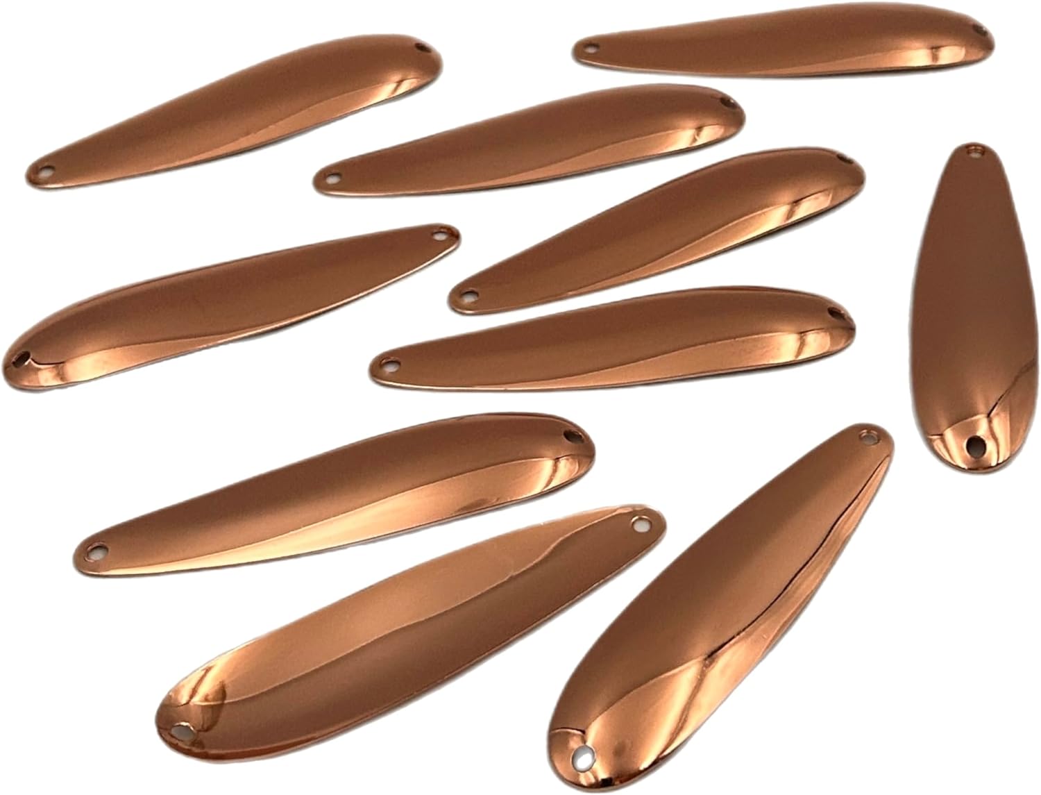 Trolling Spoon Copper Smooth for Lure Making Supplies DIY Lure Part for Spinnerbait Inline Spinner Blade Made in USA 10 Pack 100% Copper Trolling Spoon