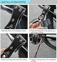 Vista 7 de Soporte ajustable de aleación de aluminio para bicicleta, negro, para bicicletas de 24 a 28 pulgadas